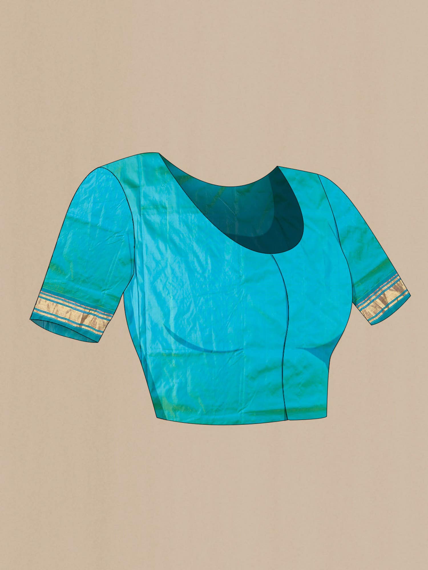 Blue with Green Dual Tone Paithani Silk Saree