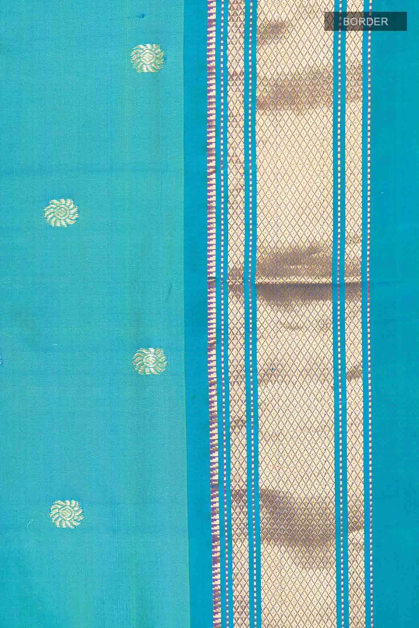 Blue with Green Dual Tone Paithani Silk Saree