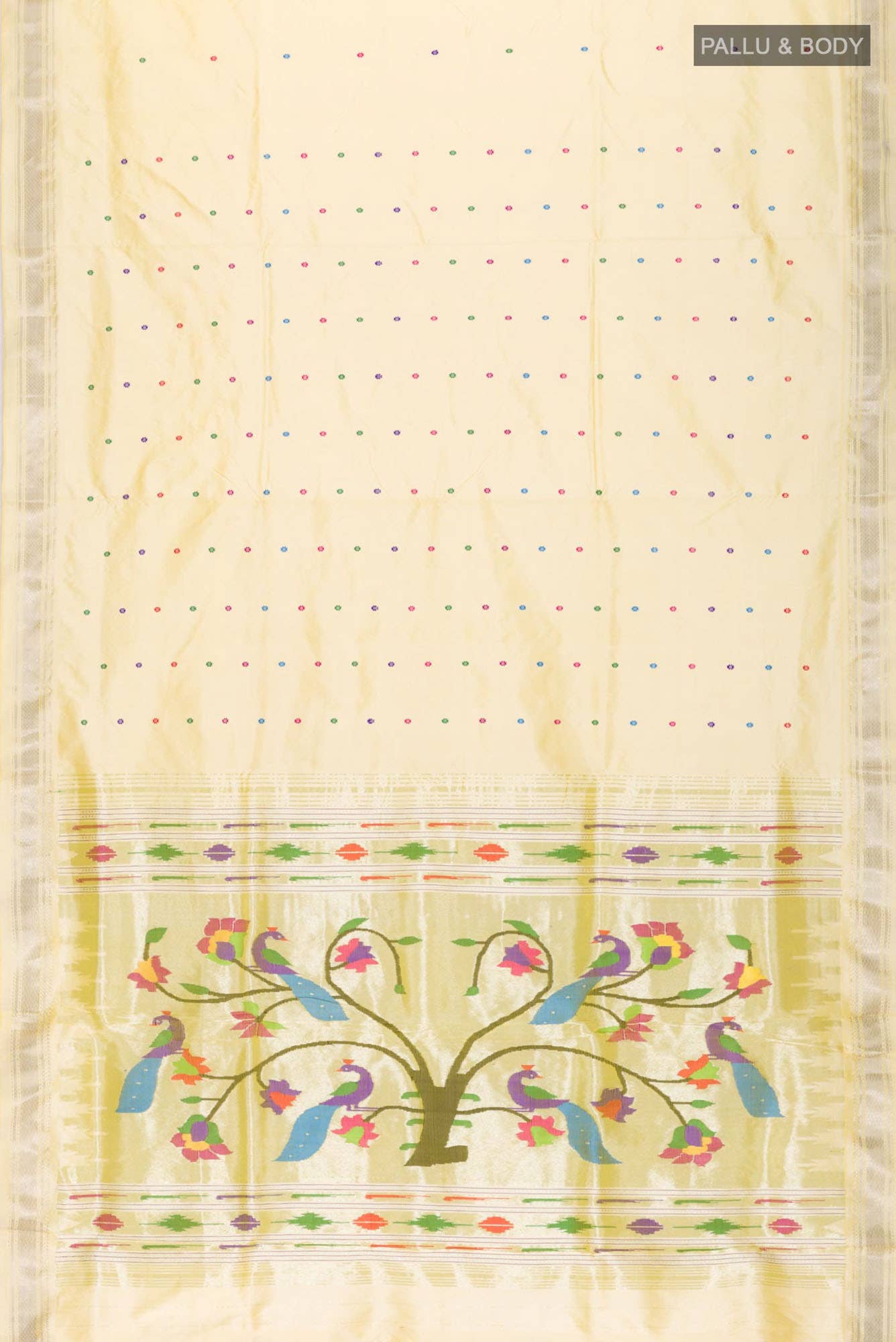 Yellow Paithani Silk Saree