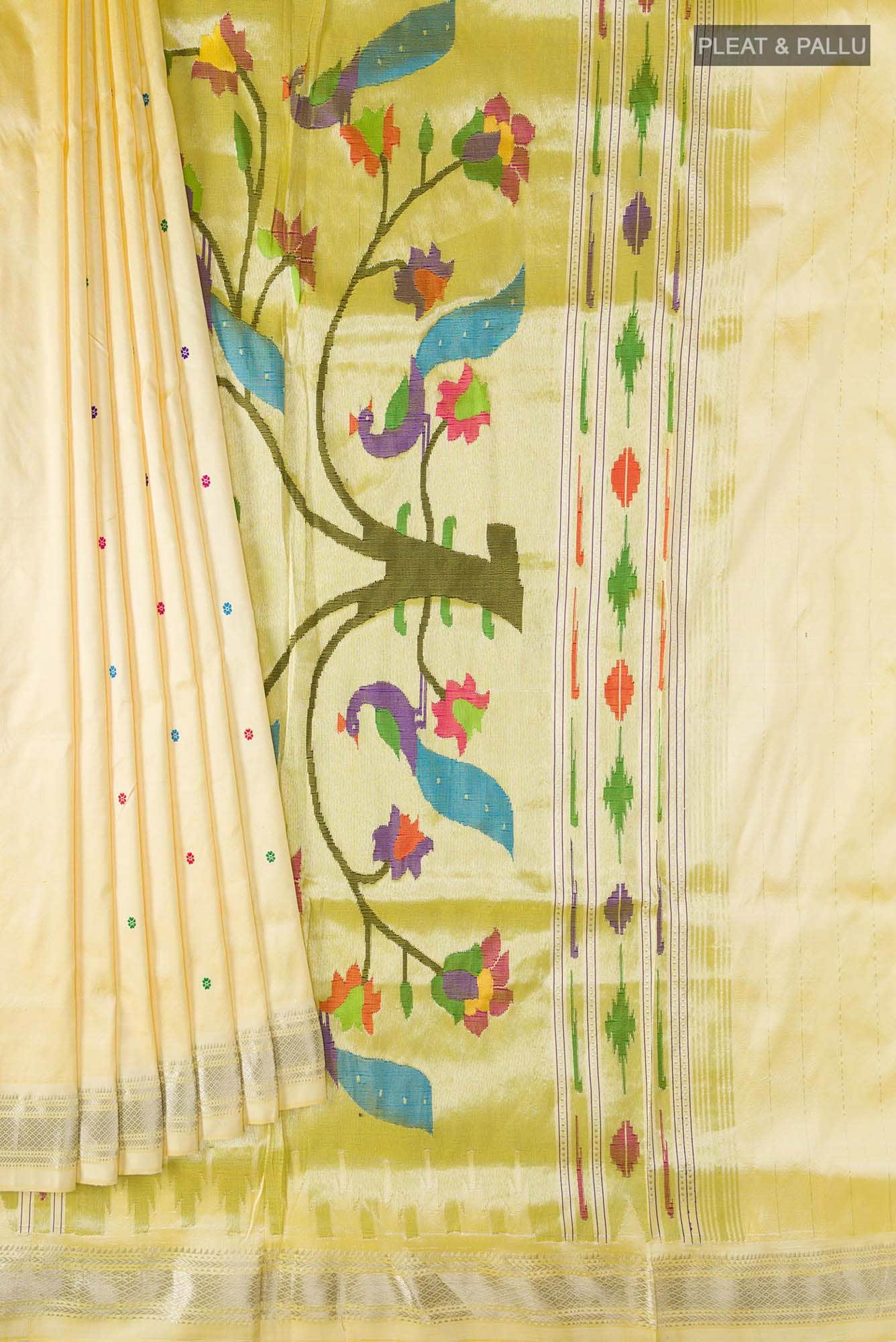 Yellow Paithani Silk Saree