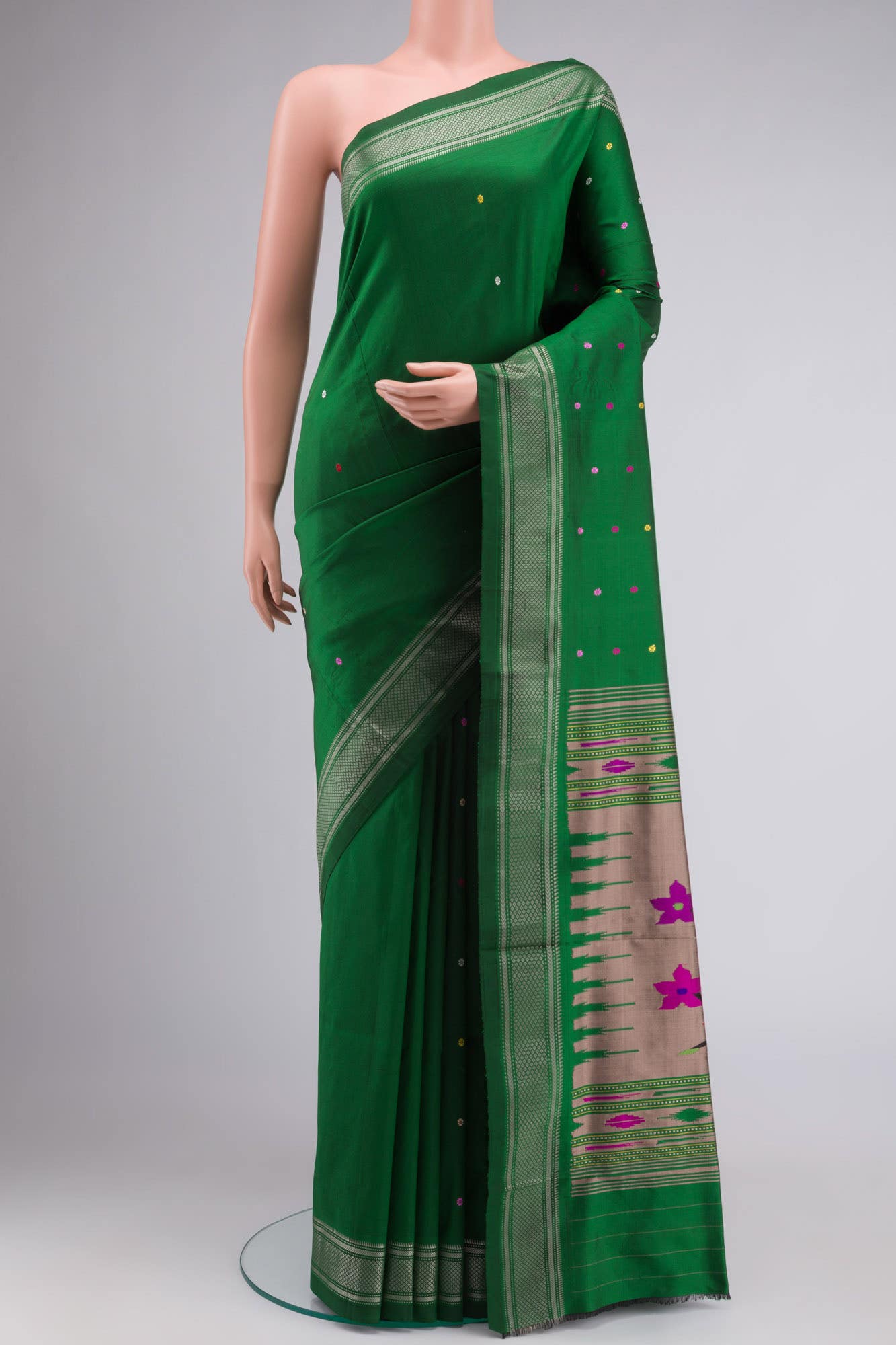 Green Paithani Silk Saree