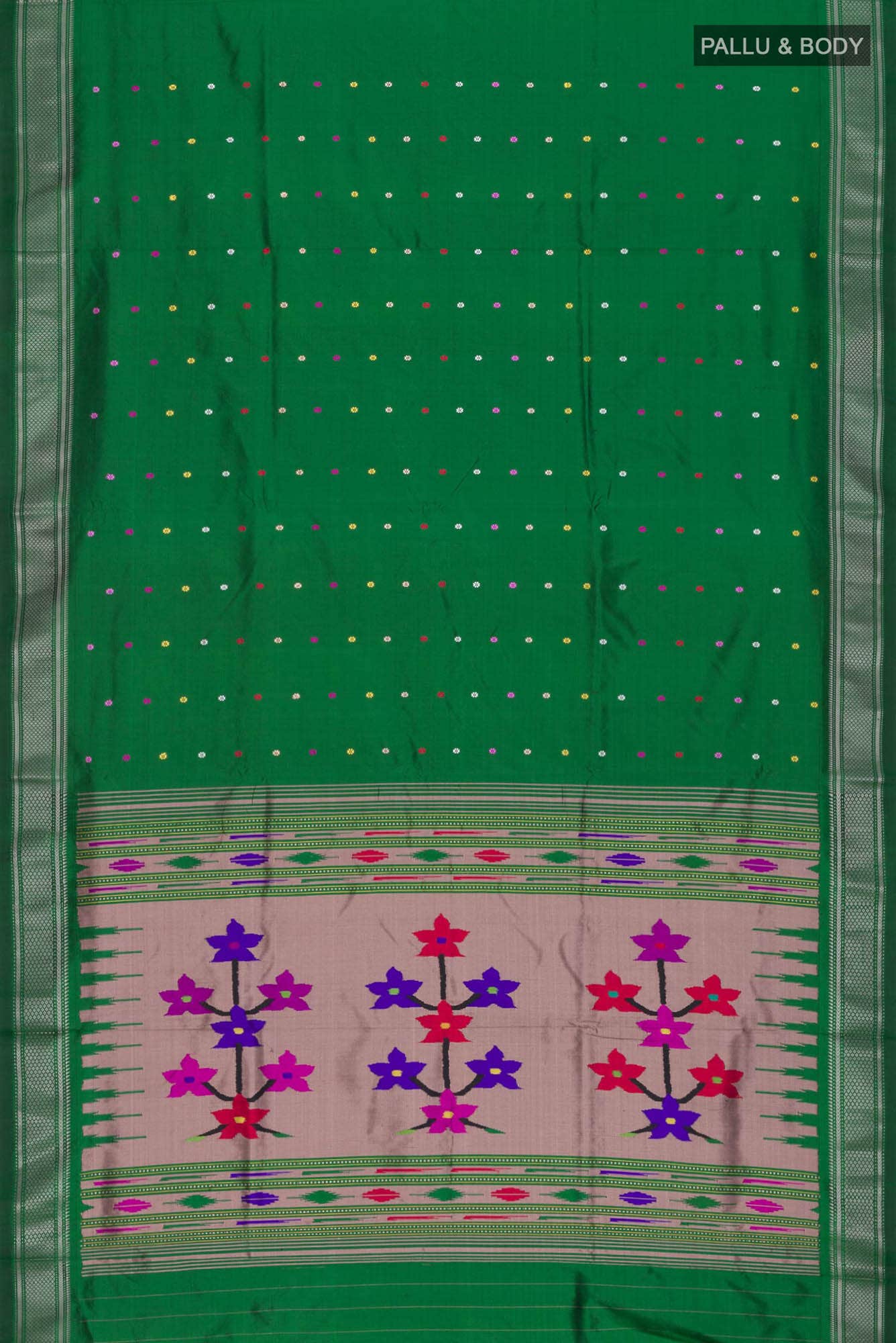 Green Paithani Silk Saree