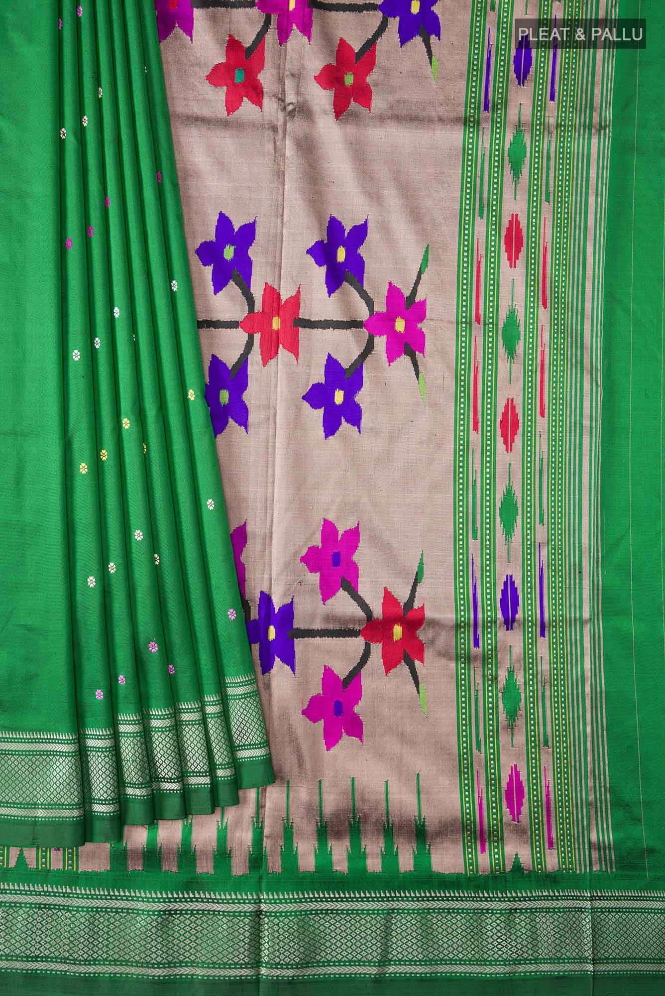 Green Paithani Silk Saree