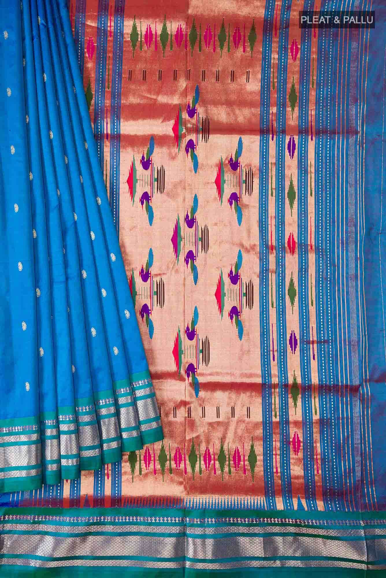 Blue Paithani Silk Saree