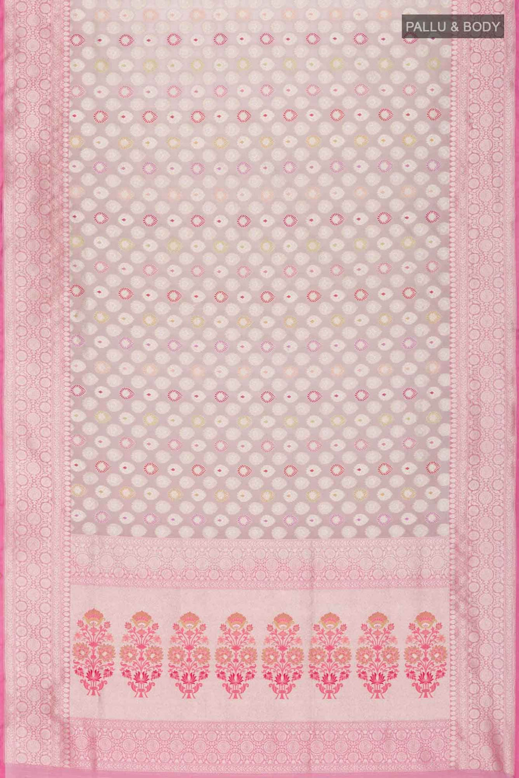 Beige Banarasi Kora Silk Saree