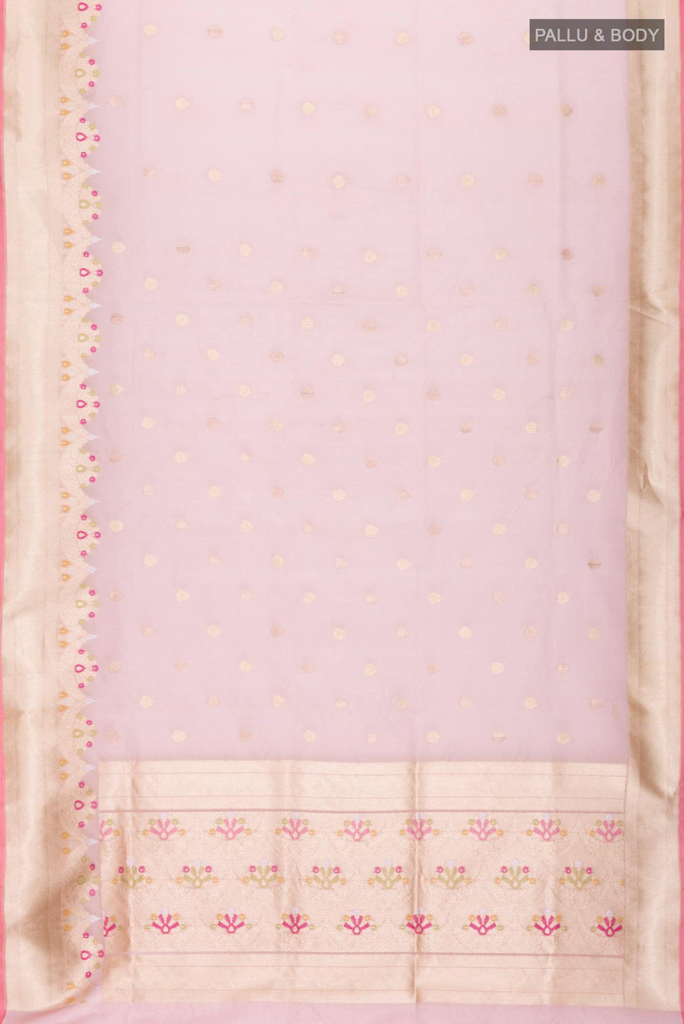 Beige Banarasi Kora Silk Saree