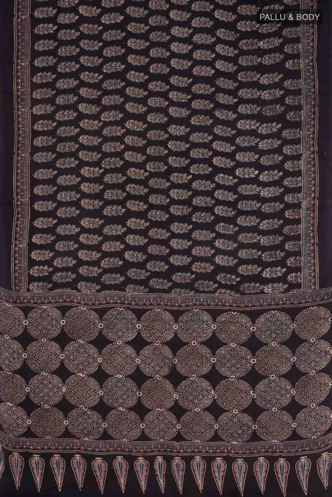 Black Blended Satin Silk Saree
