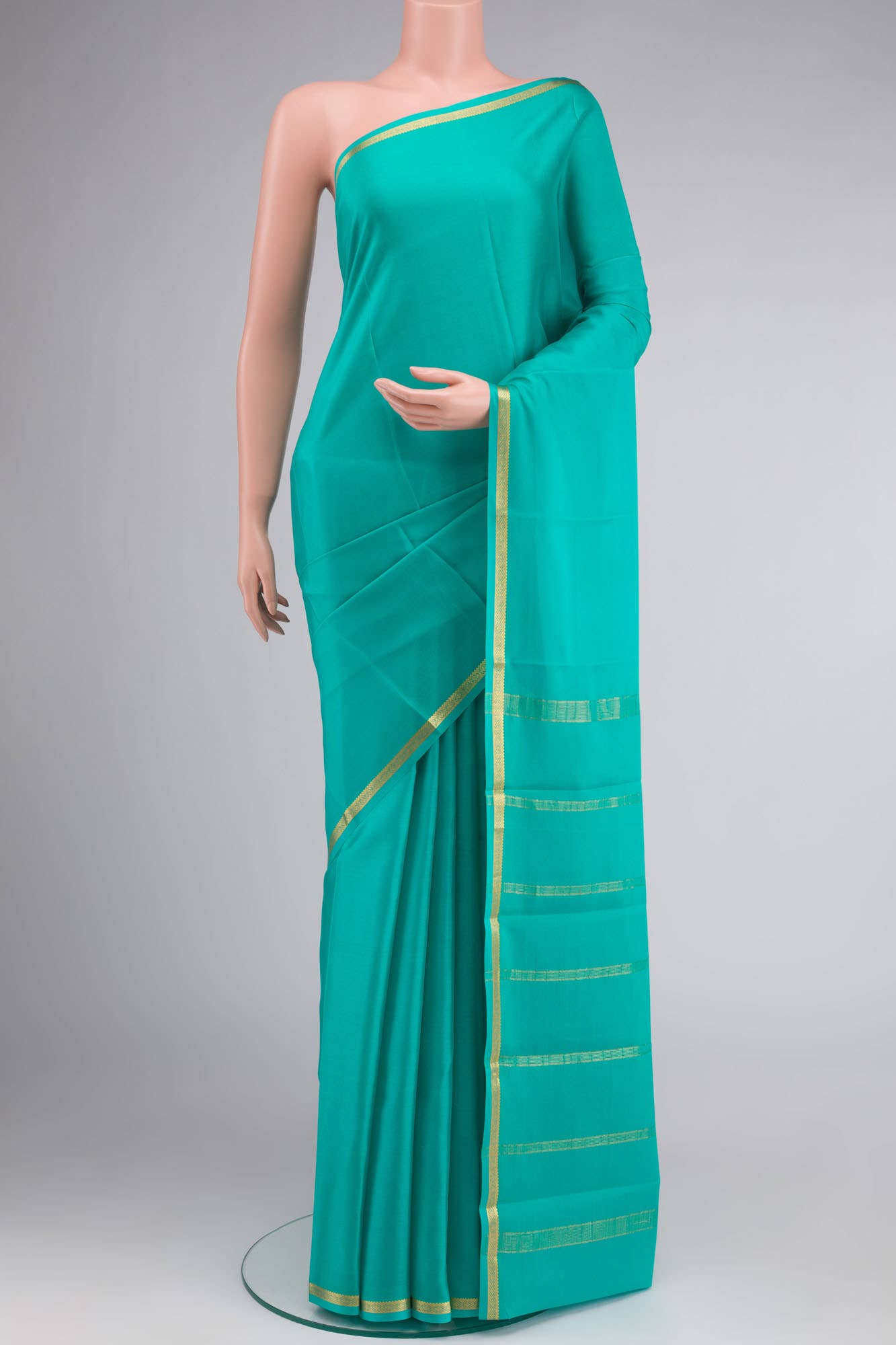Green Crepe Saree