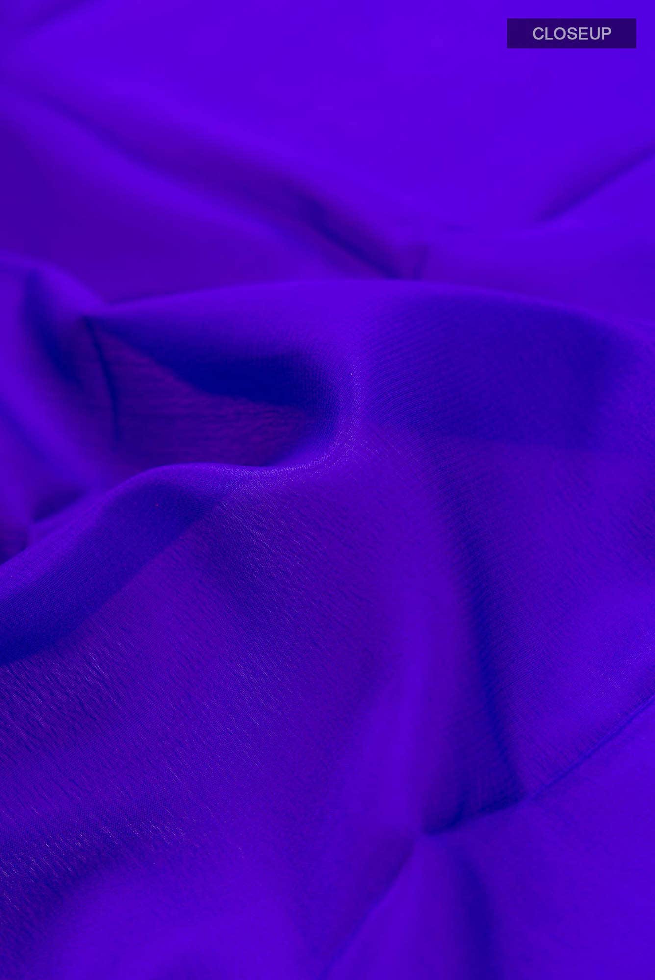 Blue Crepe Saree