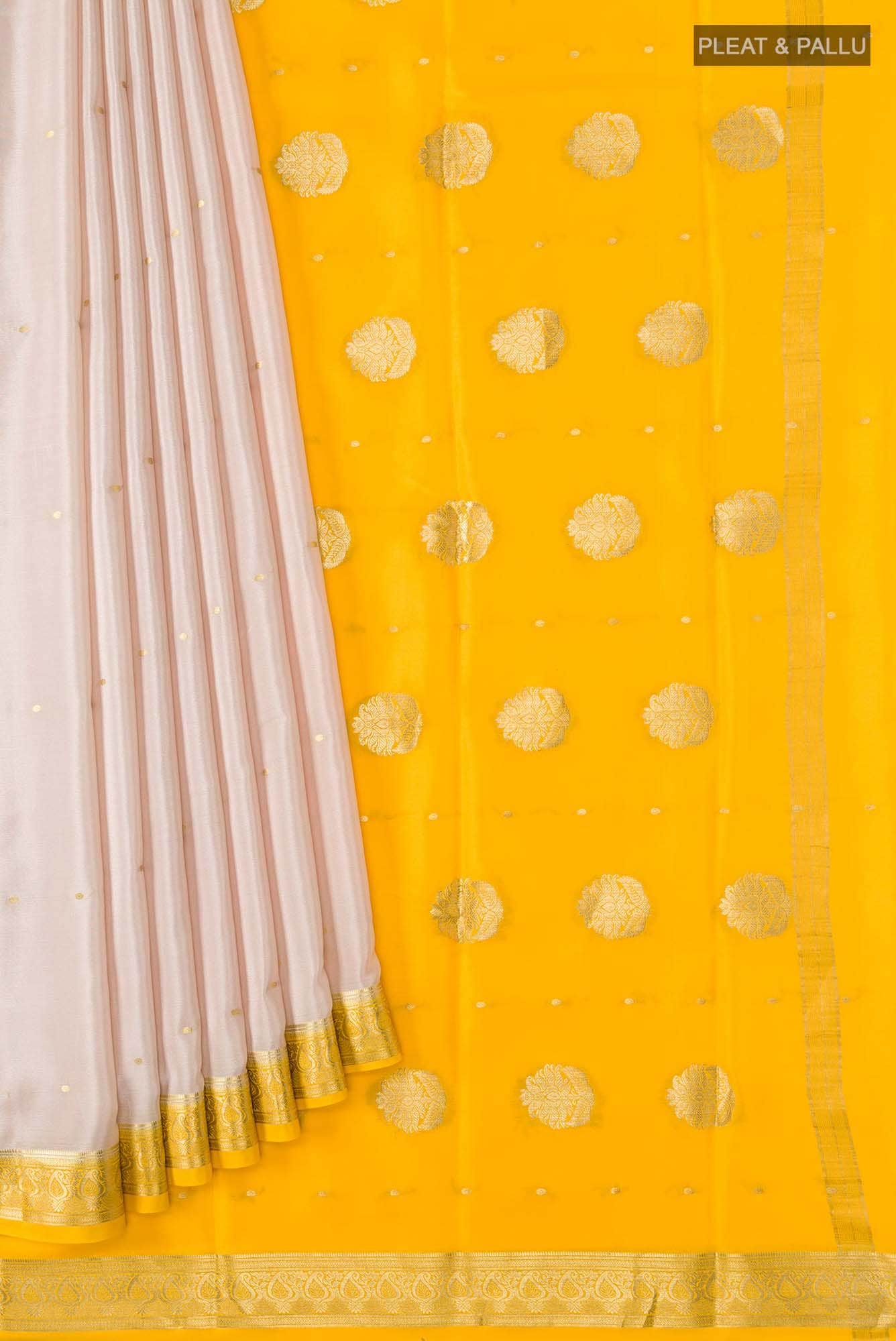Beige Crepe Saree
