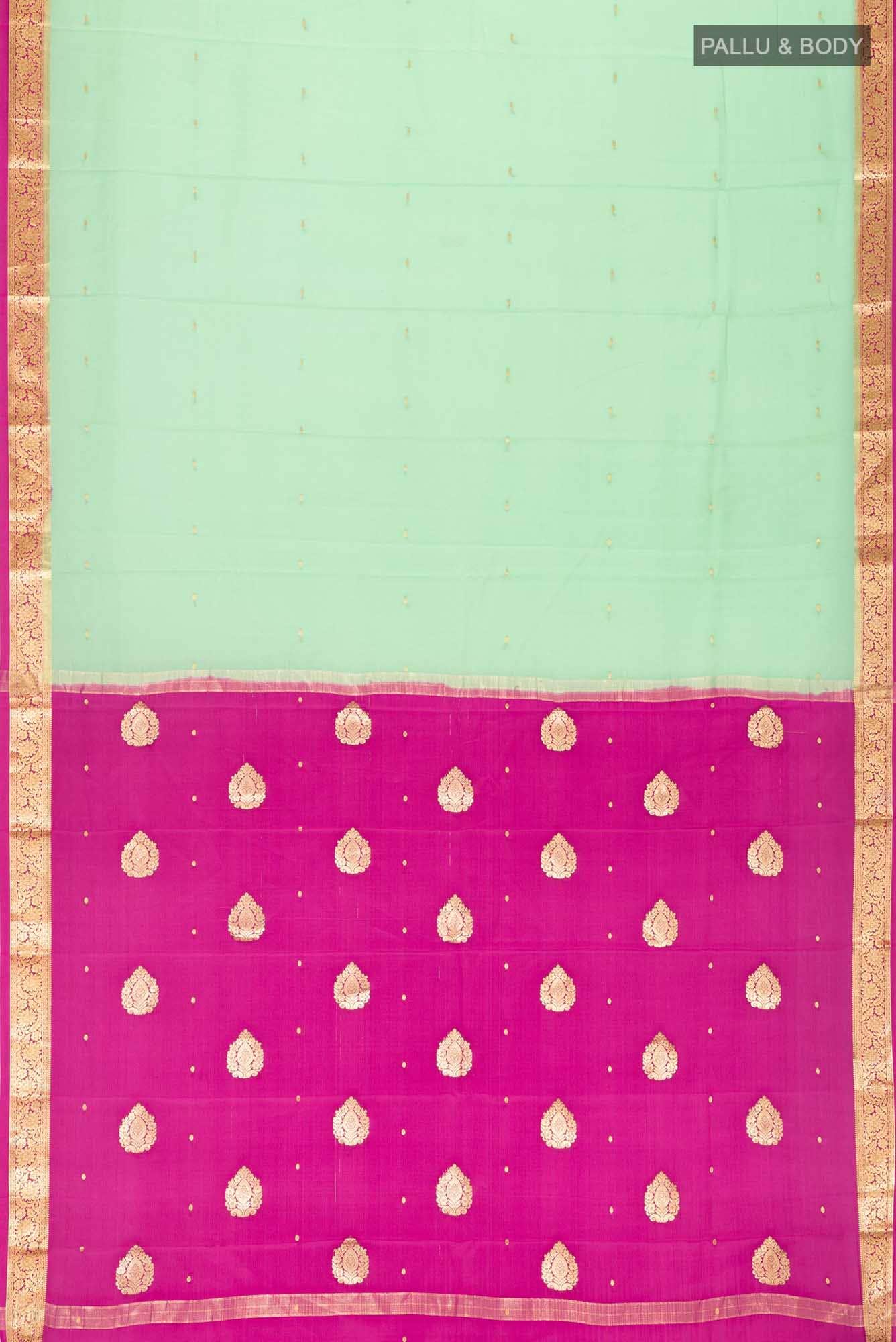 Green Crepe Saree