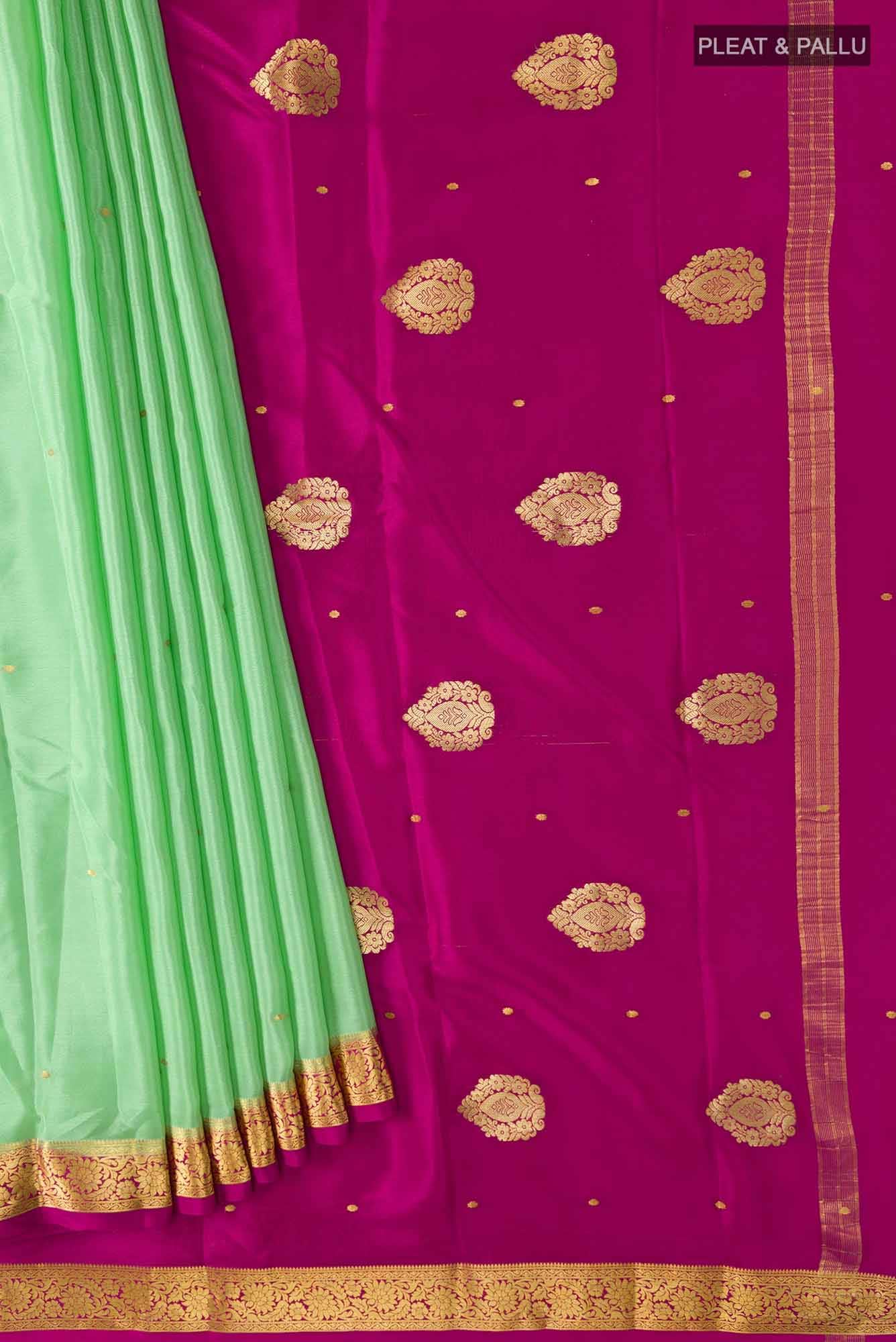 Green Crepe Saree