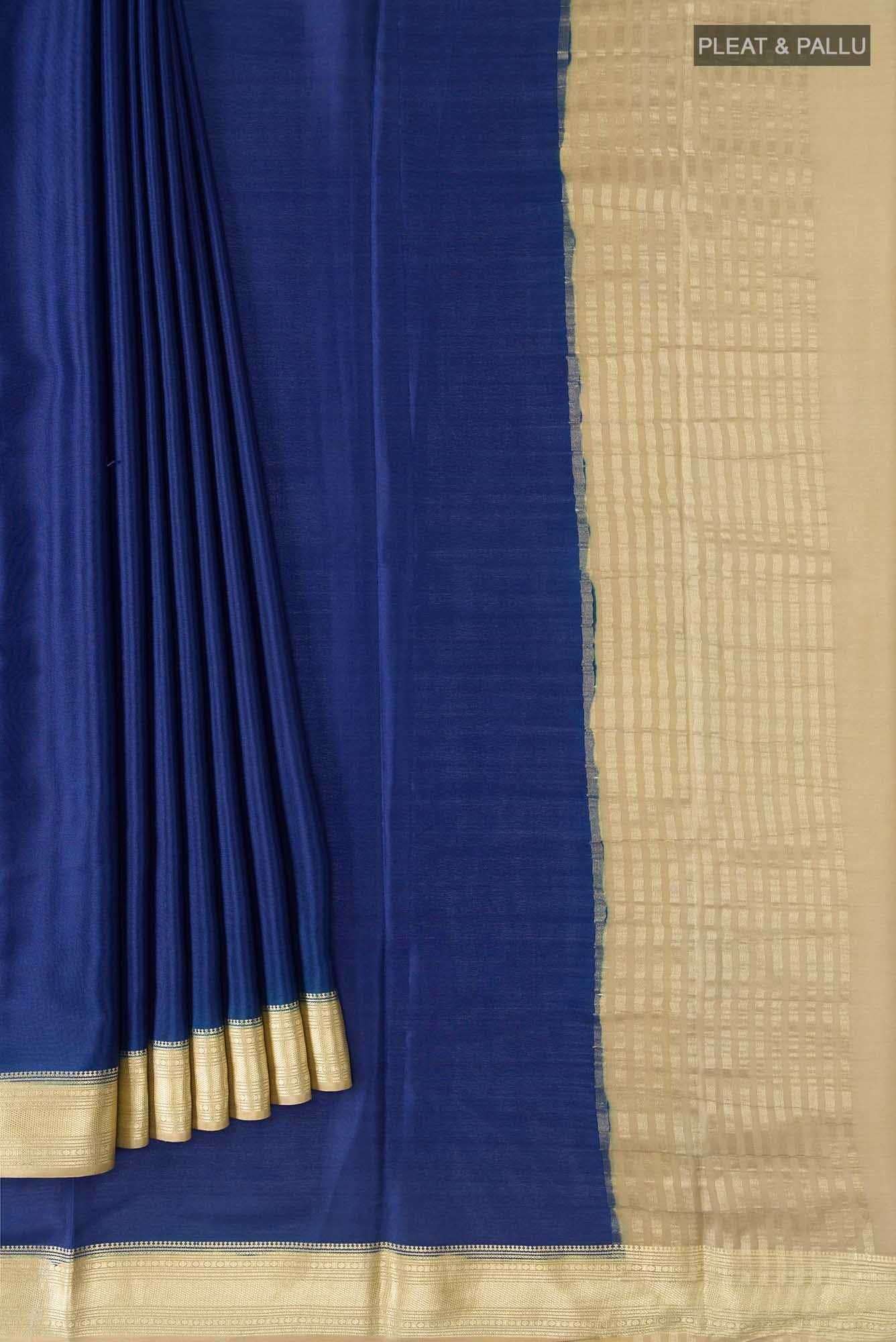 Blue Crepe Saree