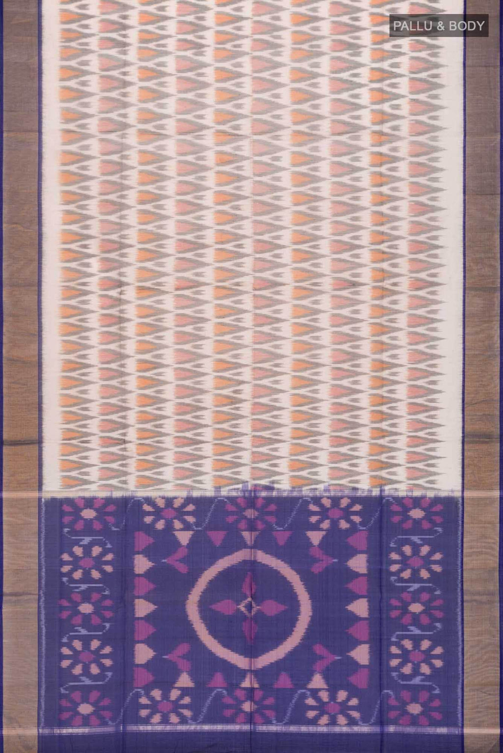 Beige Silk Cotton Saree