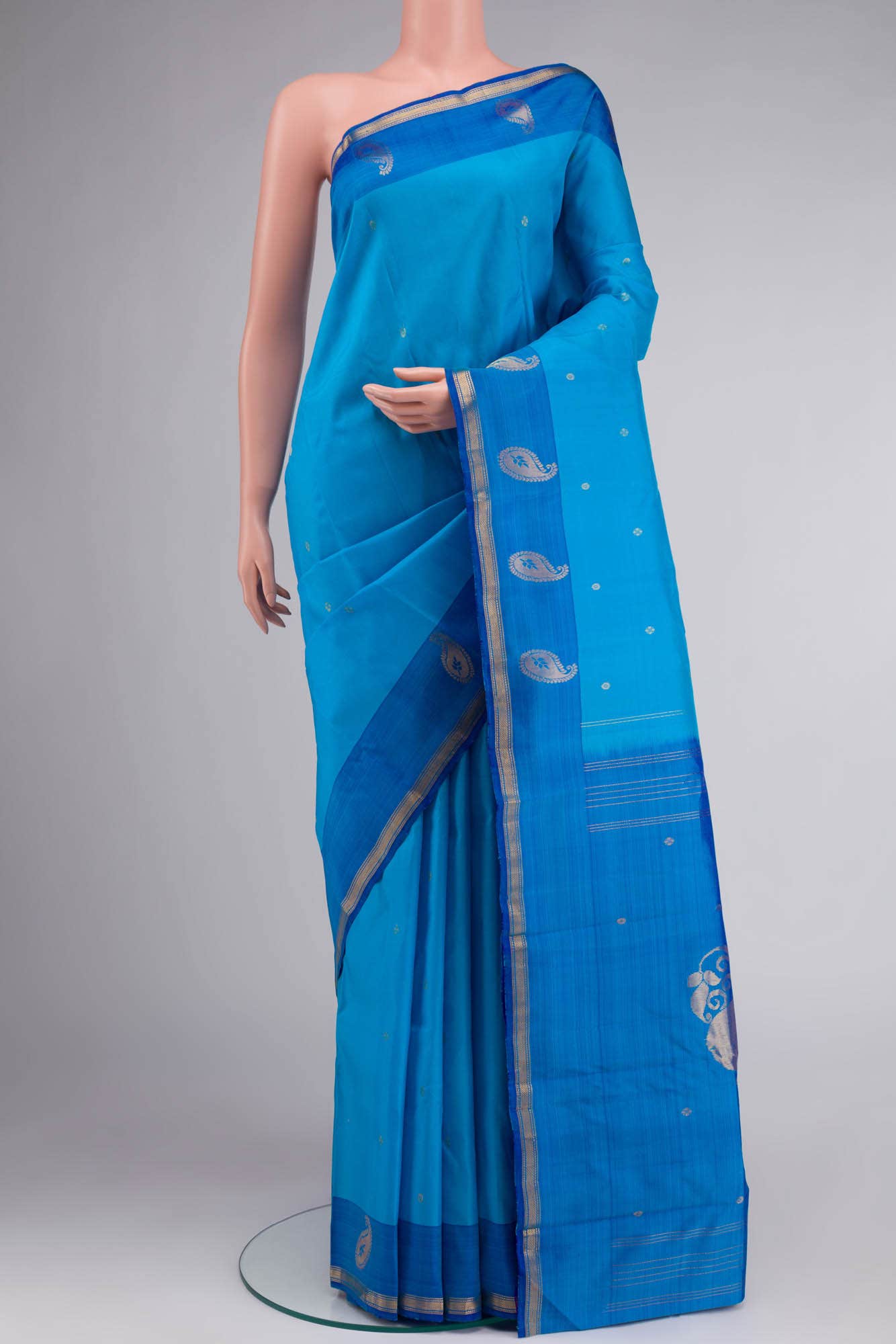 Blue Kanchipuram Silk Saree