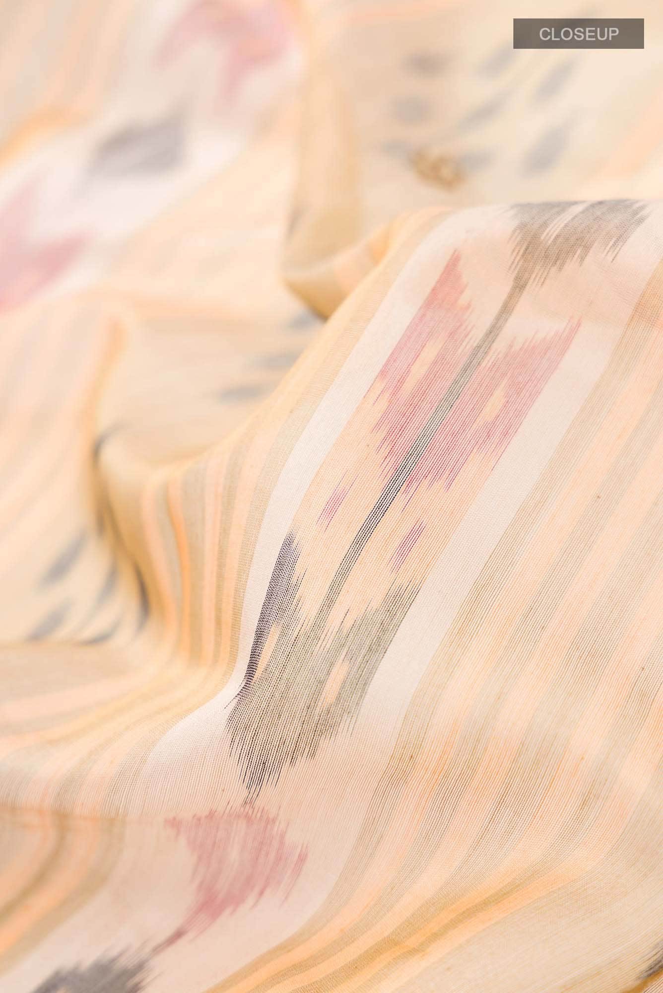 Beige Silk Cotton Saree