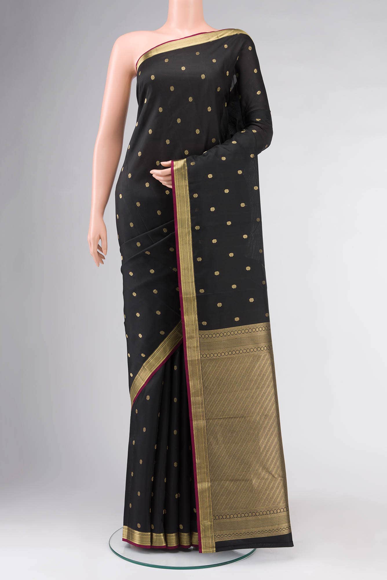 Black Kanchipuram Silk Saree