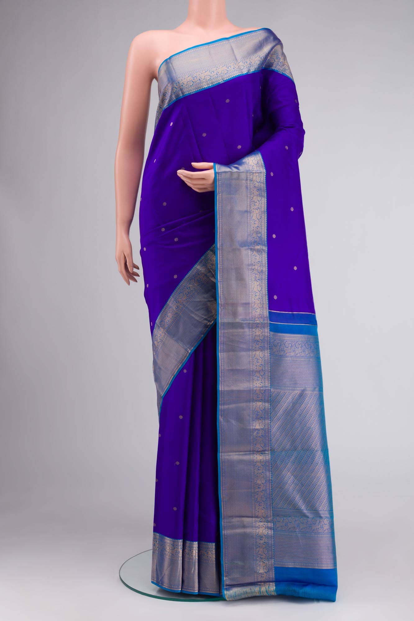 Blue Kanchipuram Silk Saree