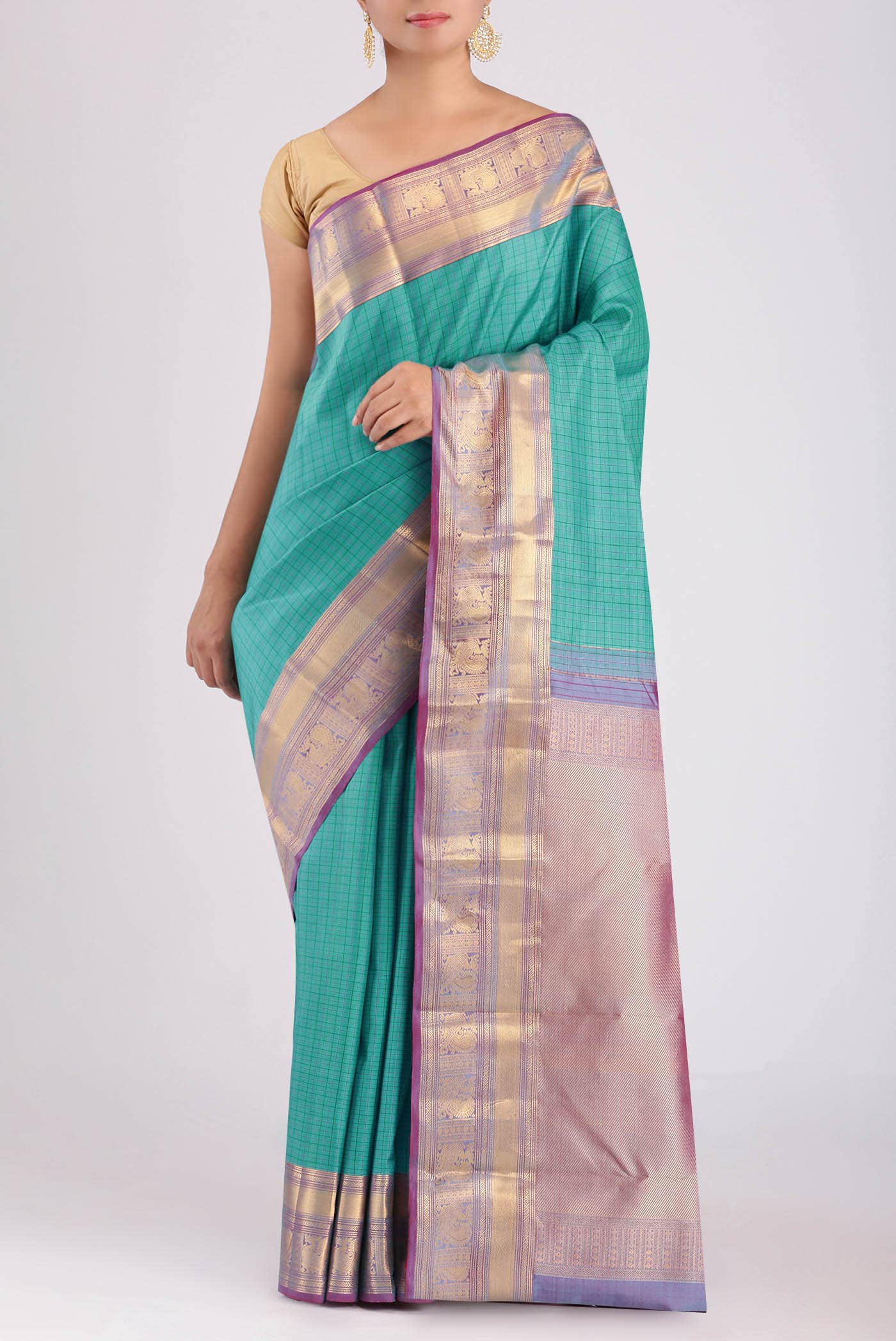 Blue Kanchipuram Silk Saree