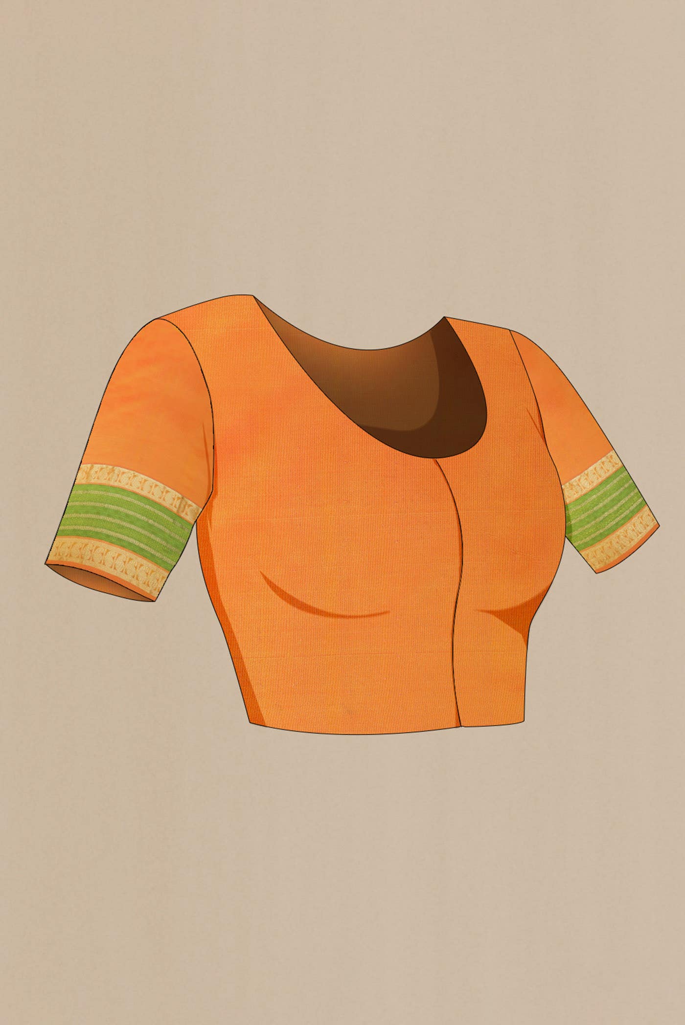 Orange Kanchipuram Silk Saree