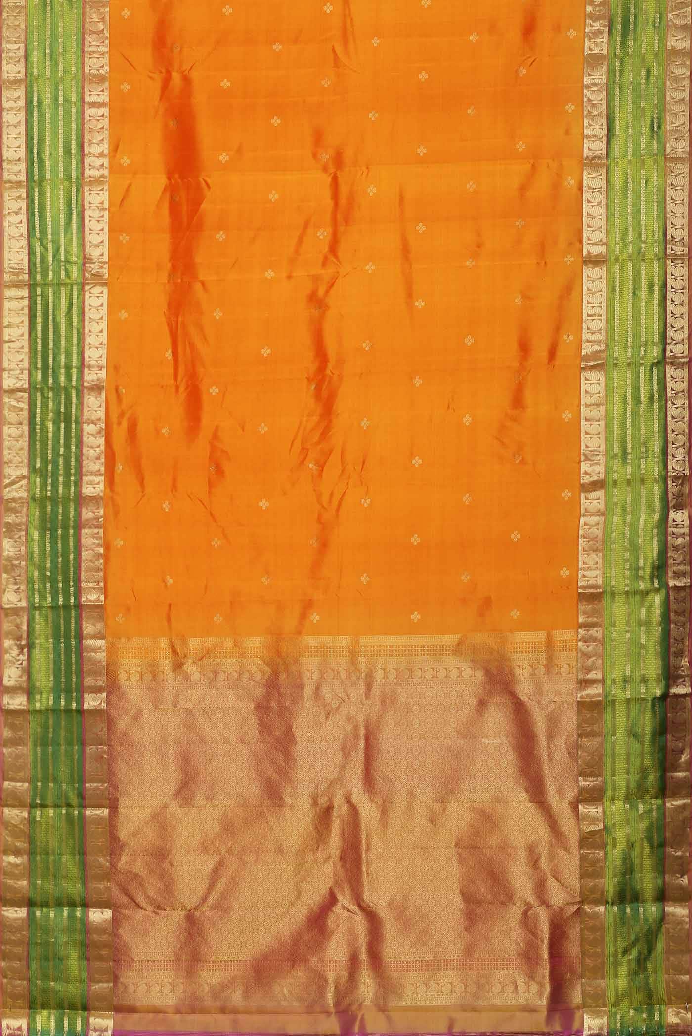 Orange Kanchipuram Silk Saree