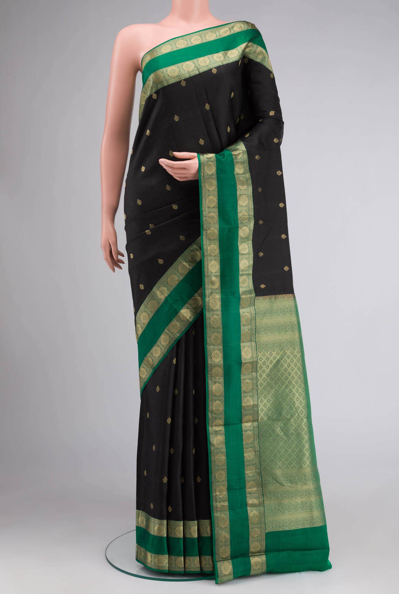 Black Kanchipuram Silk Saree