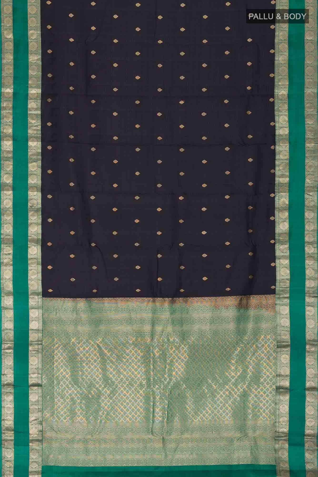 Black Kanchipuram Silk Saree