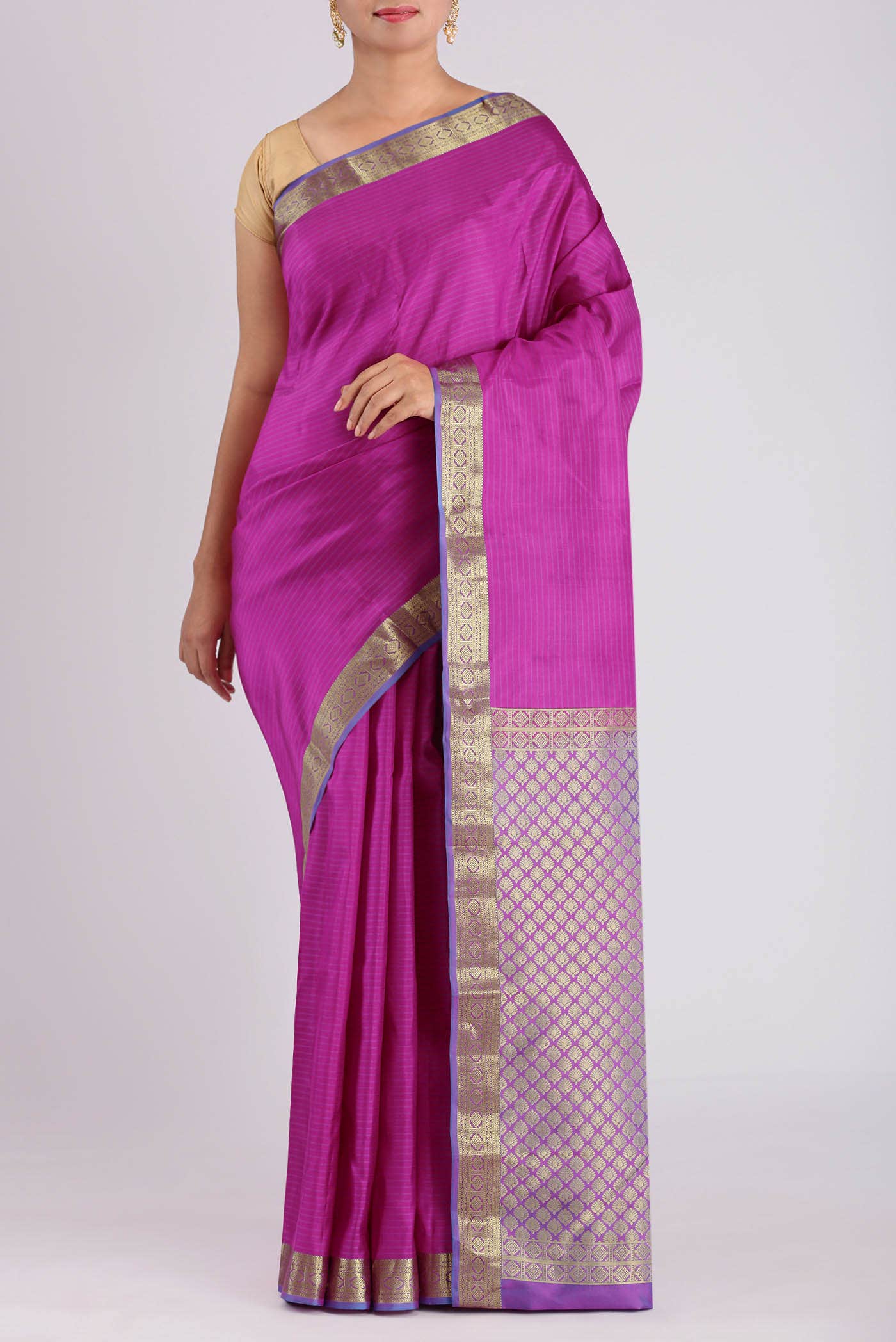 Pink Bangalore Silk Saree
