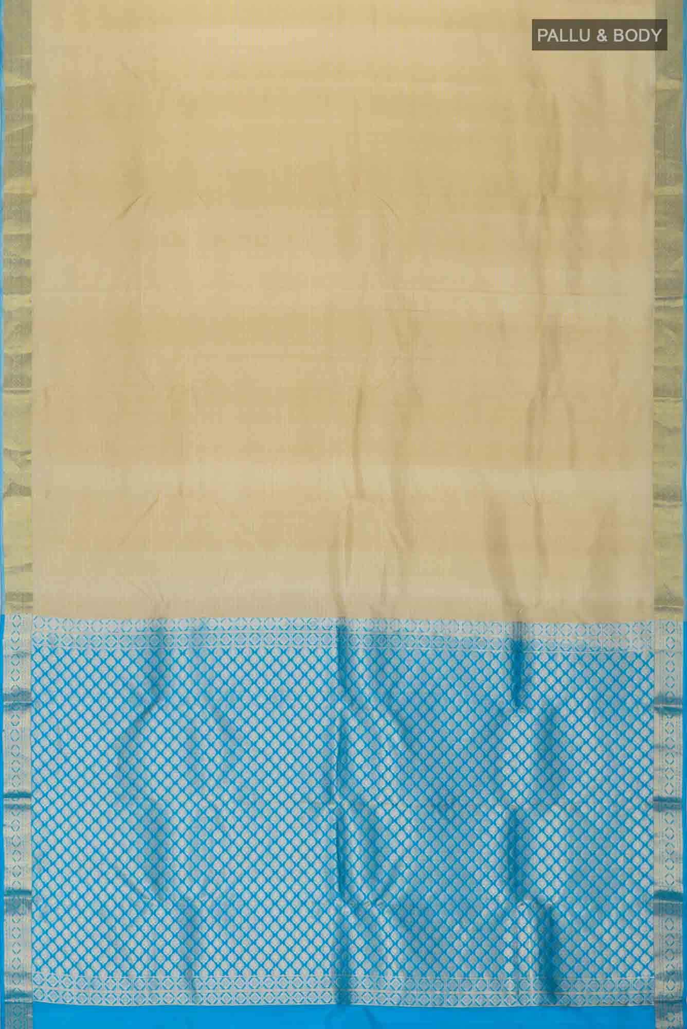 Beige Kanchipuram Silk Saree