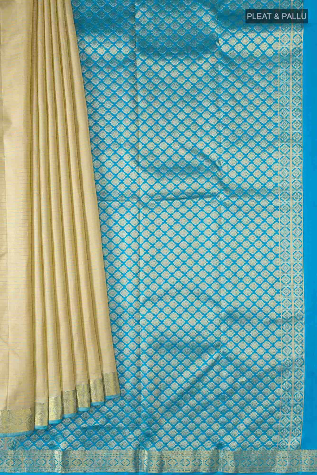 Beige Kanchipuram Silk Saree