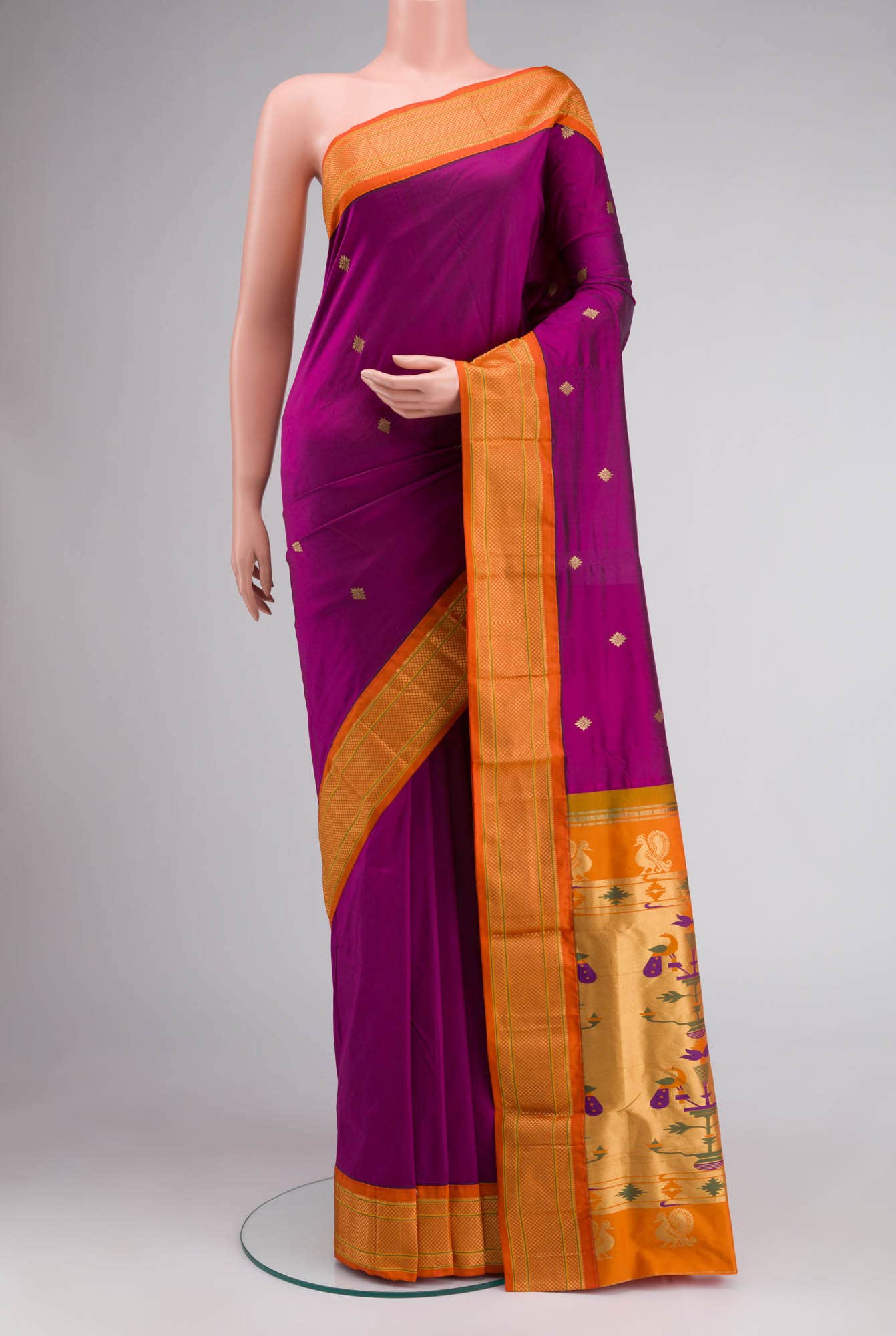 Purple Bangalore Silk Saree
