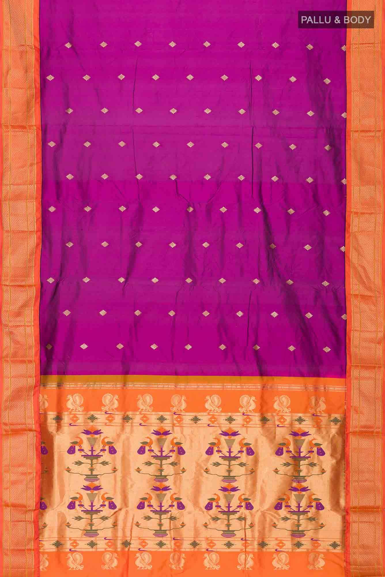 Purple Bangalore Silk Saree