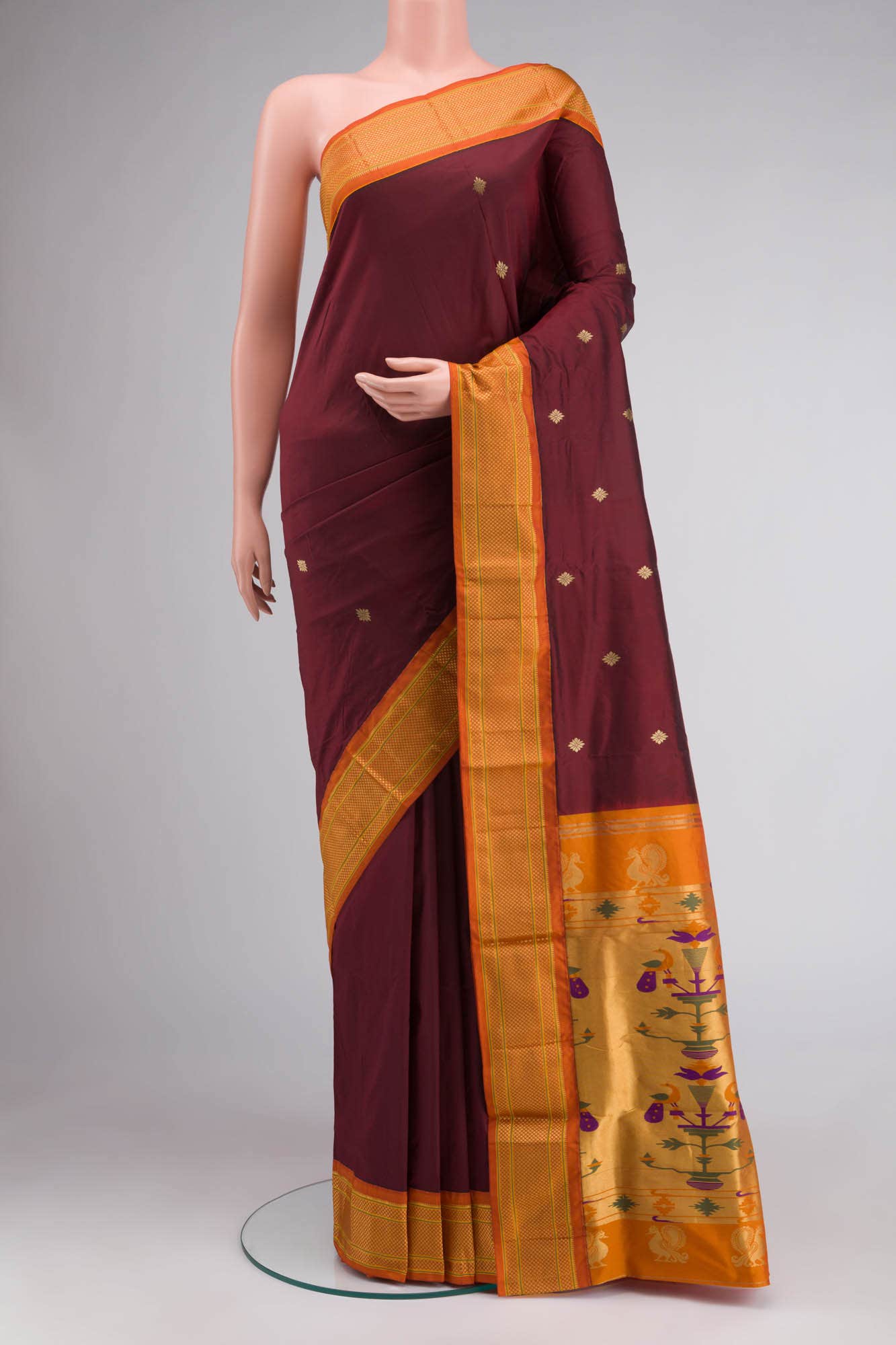Maroon Bangalore Silk Saree