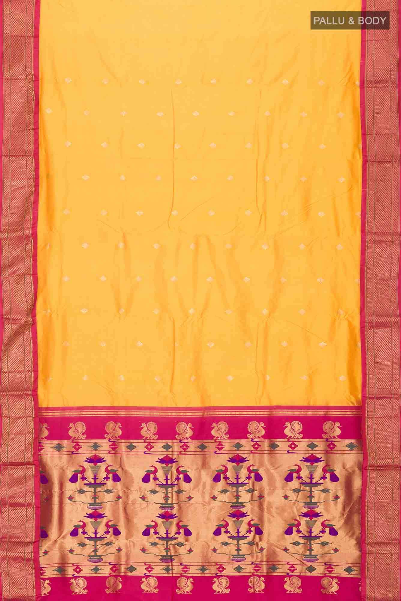 Yellow Bangalore Silk Saree