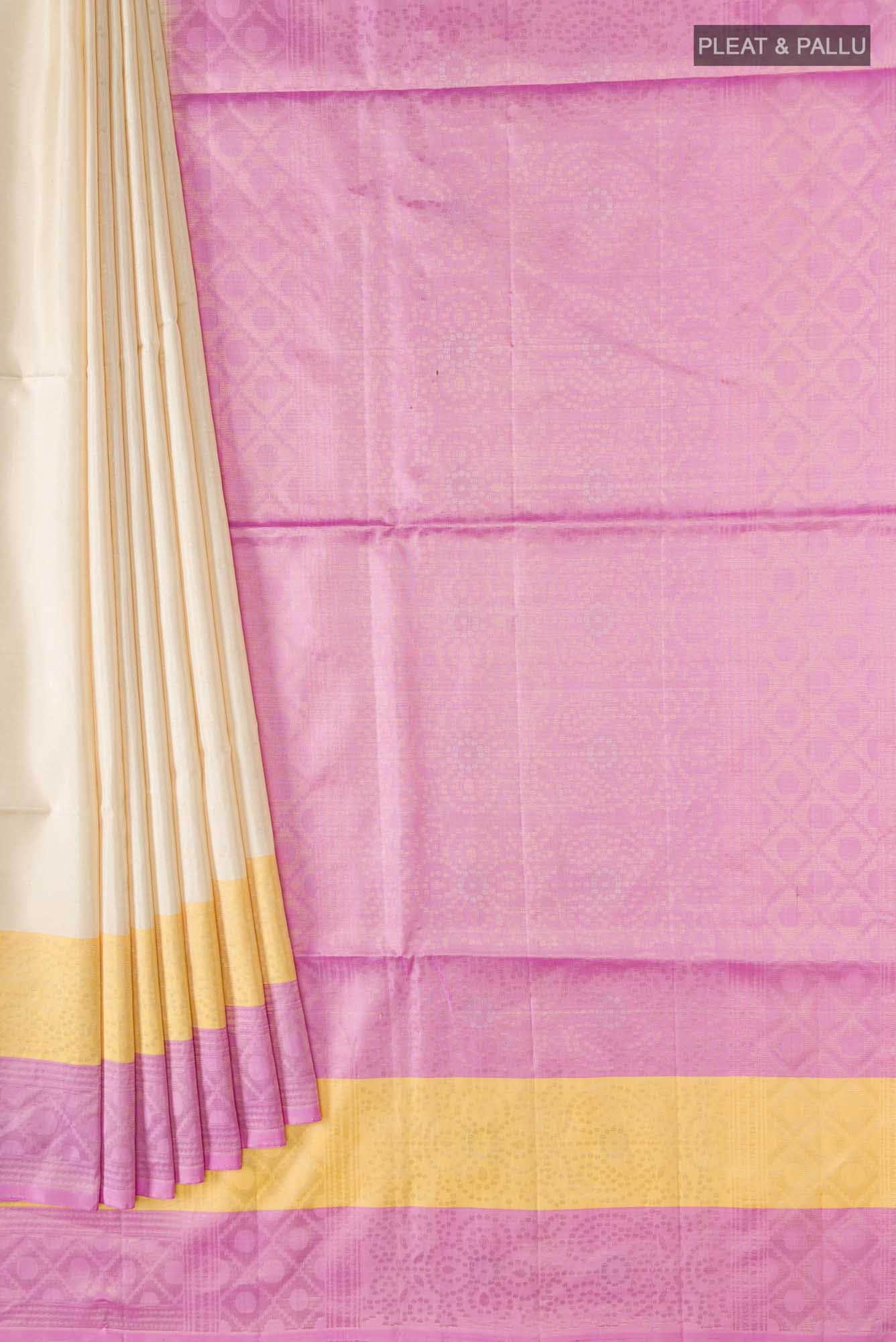 Cream Soft Silk Saree