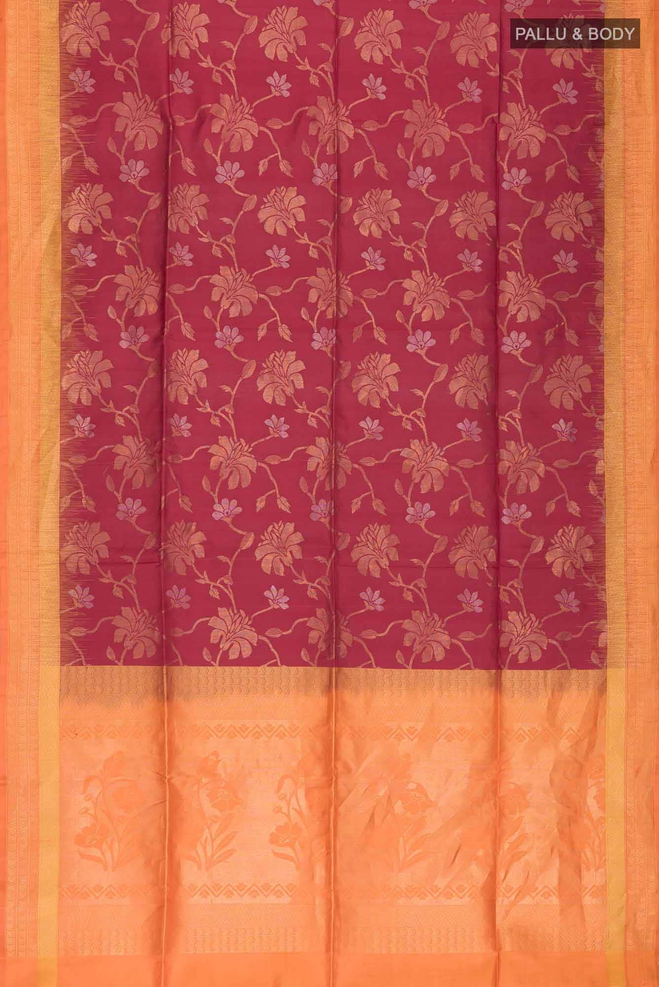 Maroon Soft Silk Saree