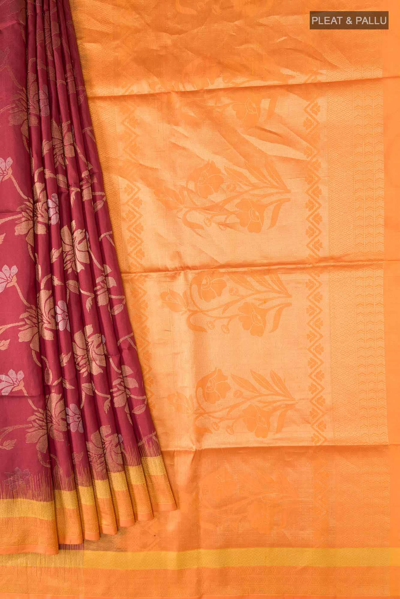 Maroon Soft Silk Saree
