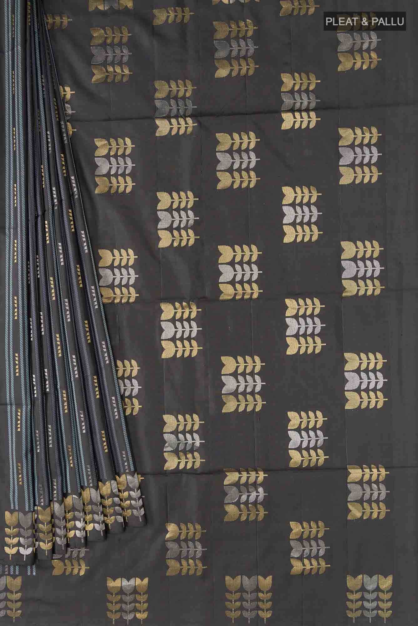 Black Dual Tone Soft Silk Saree