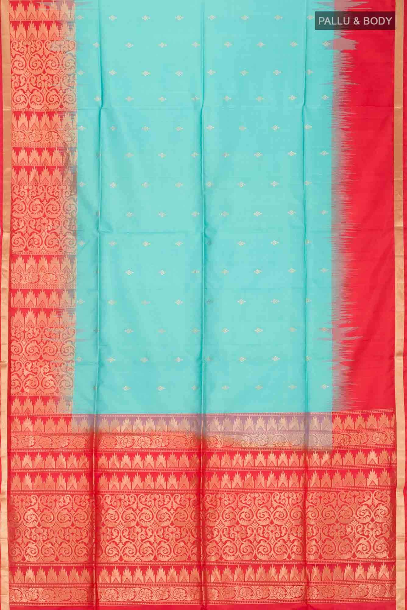 Blue Dual Tone Soft Silk Saree