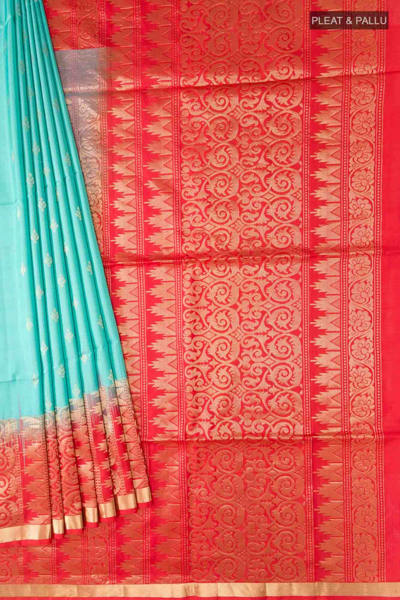 Blue Dual Tone Soft Silk Saree