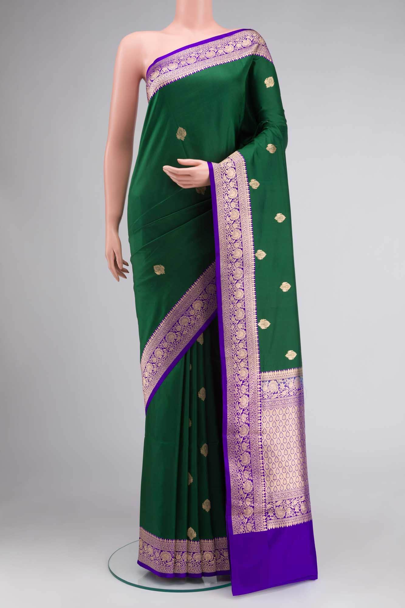 Green Banarasi Katan Silk Saree