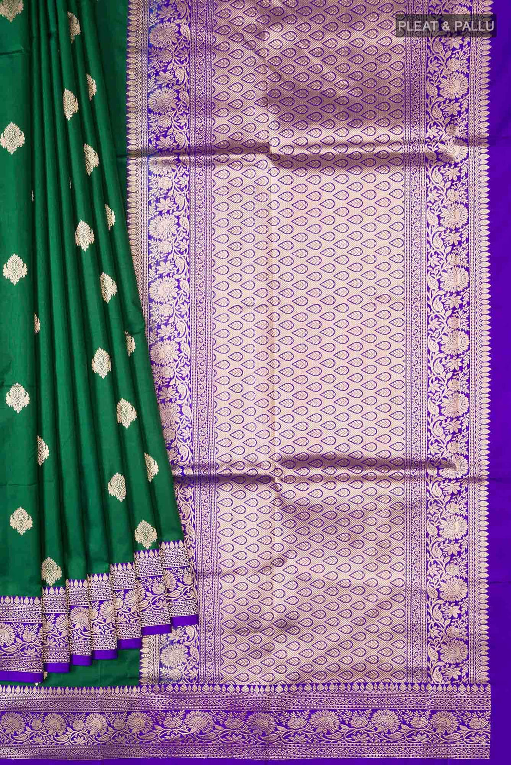 Green Banarasi Katan Silk Saree