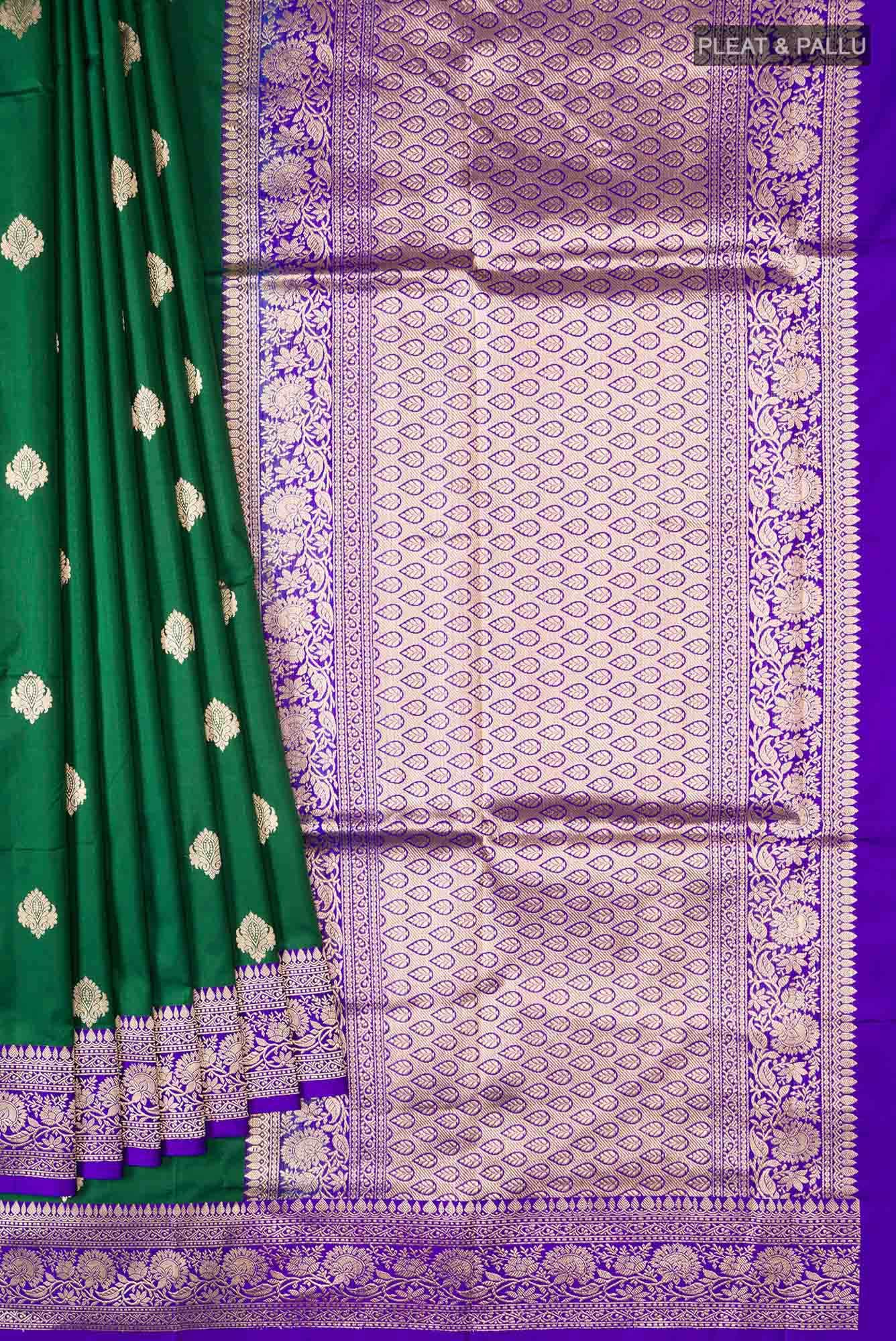 Green Banarasi Katan Silk Saree