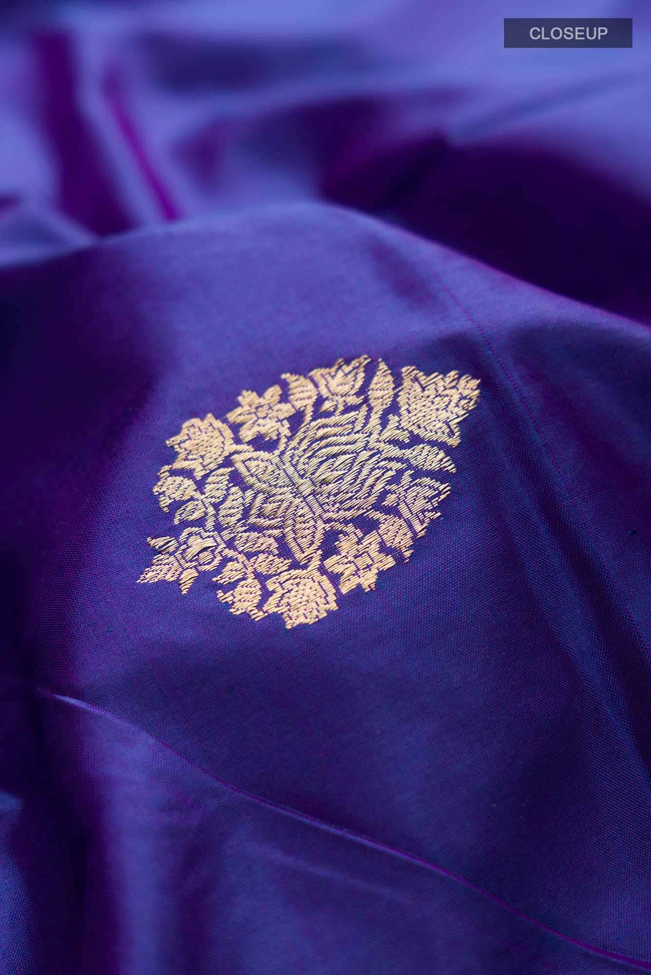 Blue Banarasi Katan Silk Saree
