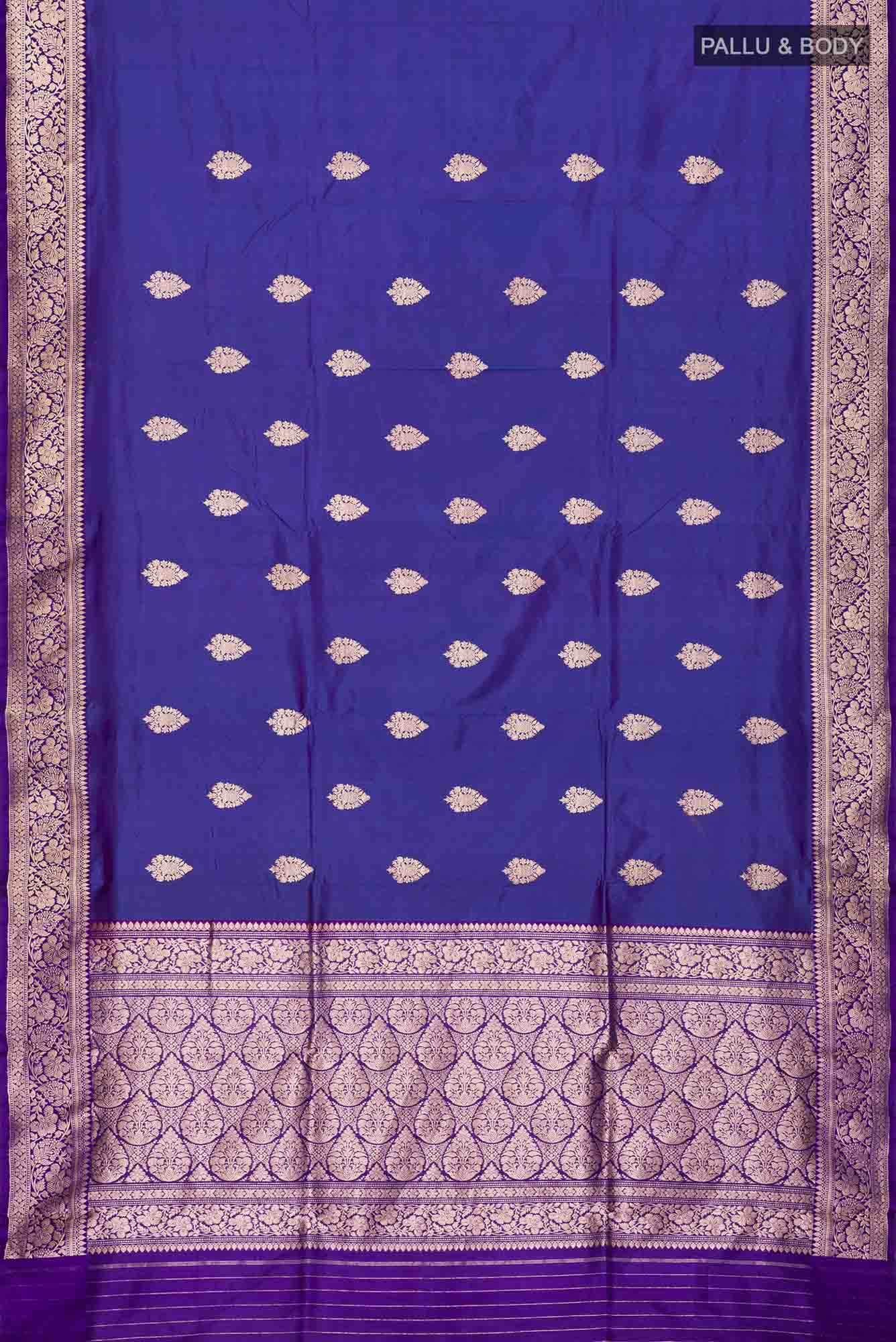 Blue Banarasi Katan Silk Saree