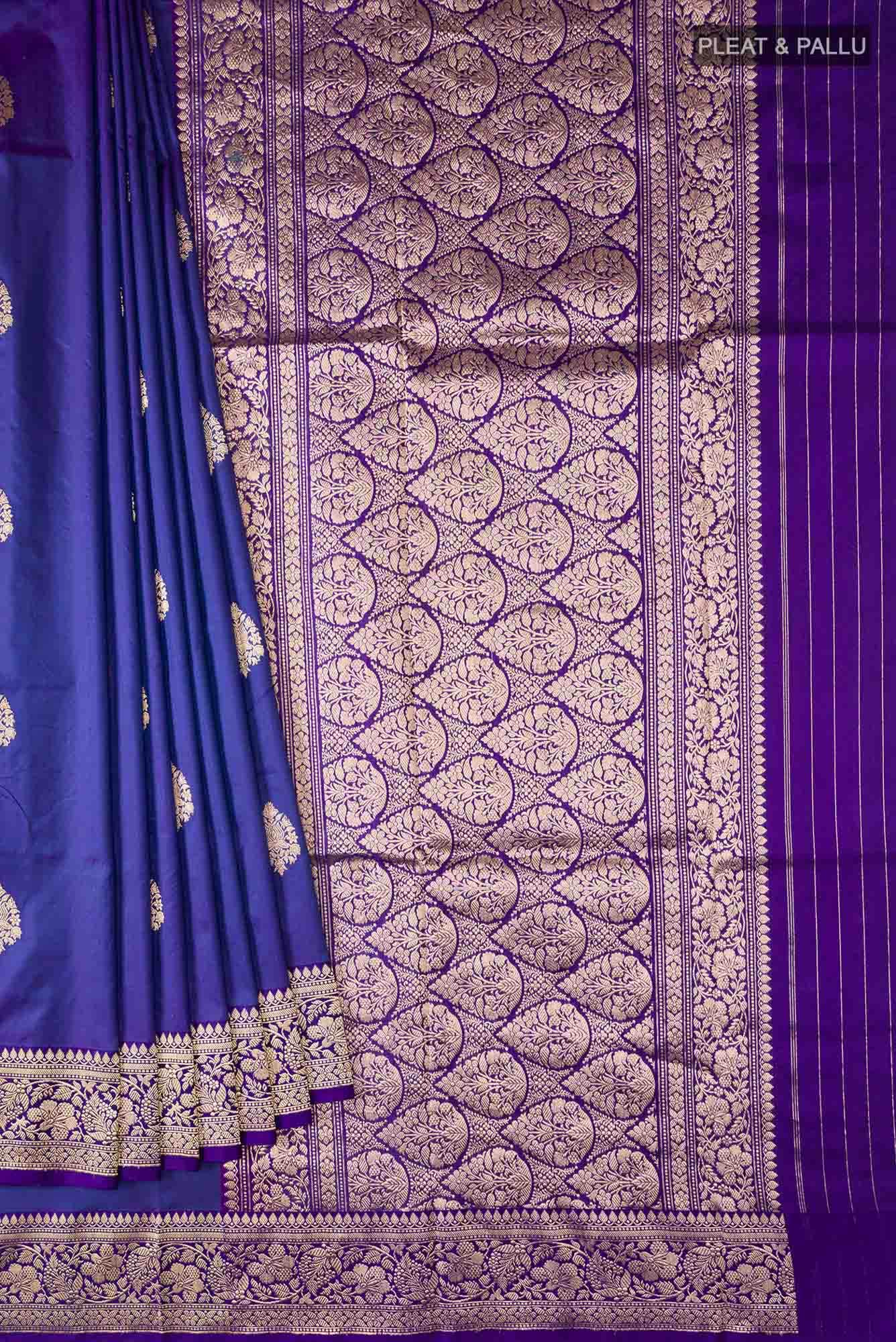 Blue Banarasi Katan Silk Saree