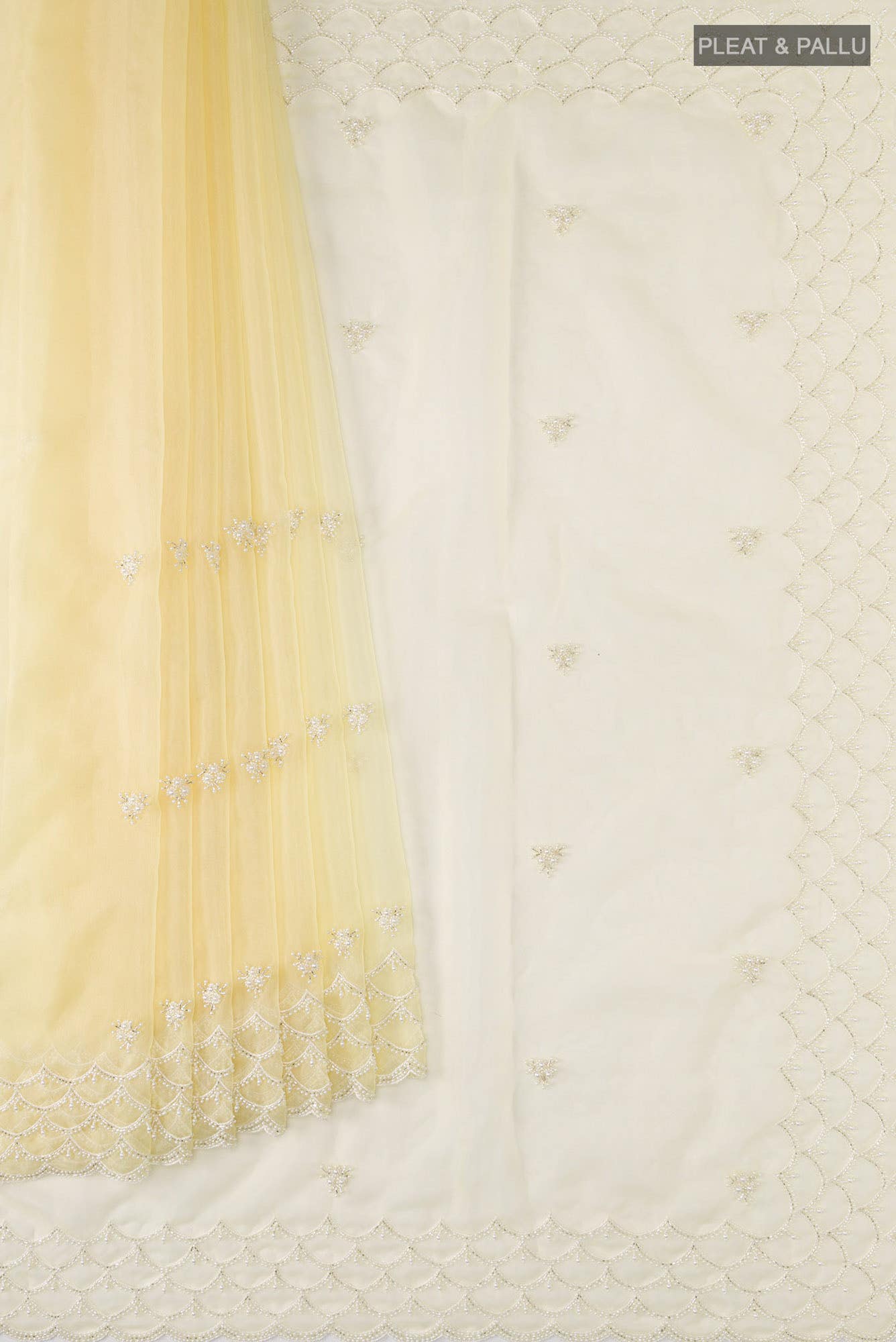 Yellow Organza Silk Saree