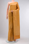 Mustard Mysore Crepe Saree