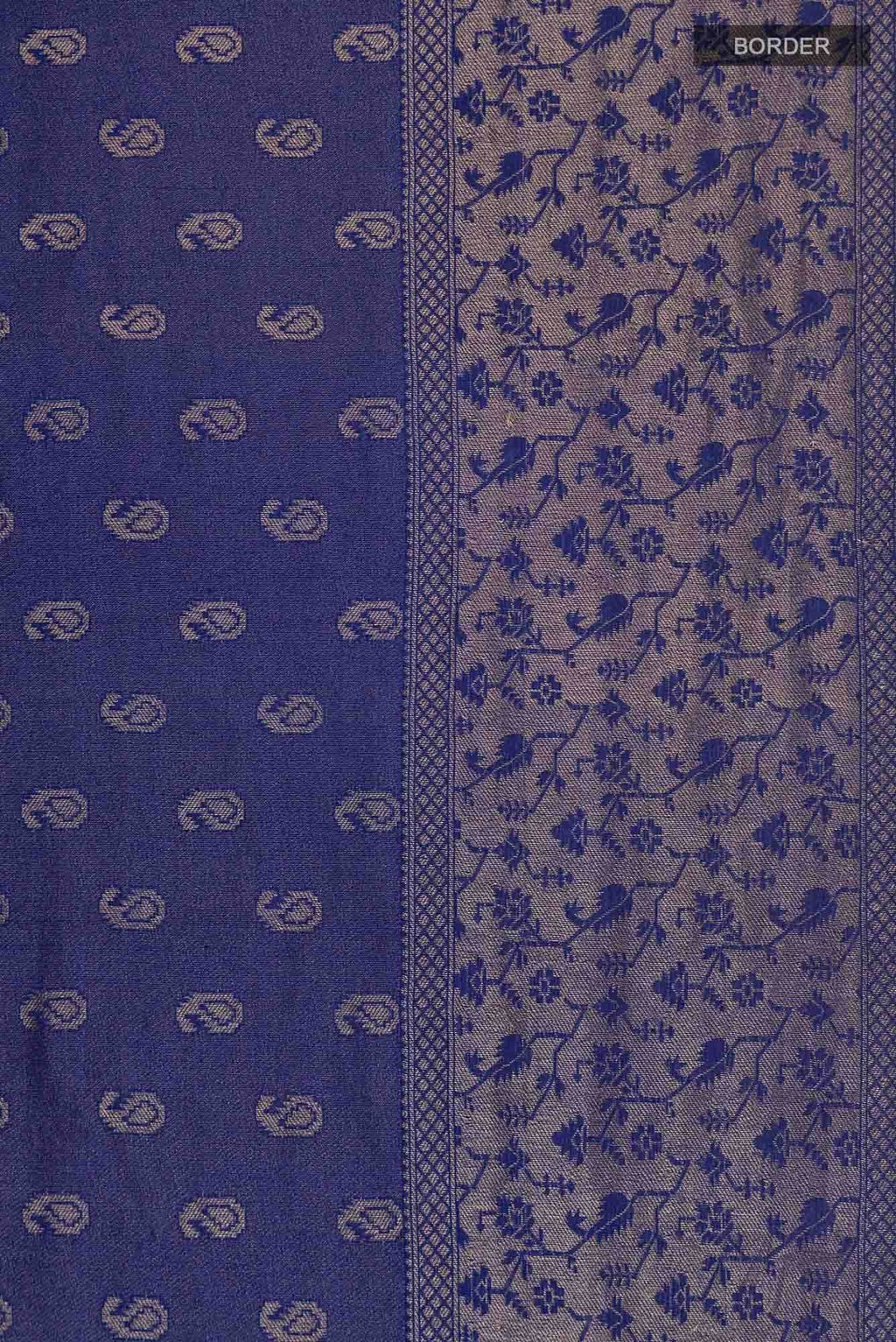 Blue Mysore Crepe Saree