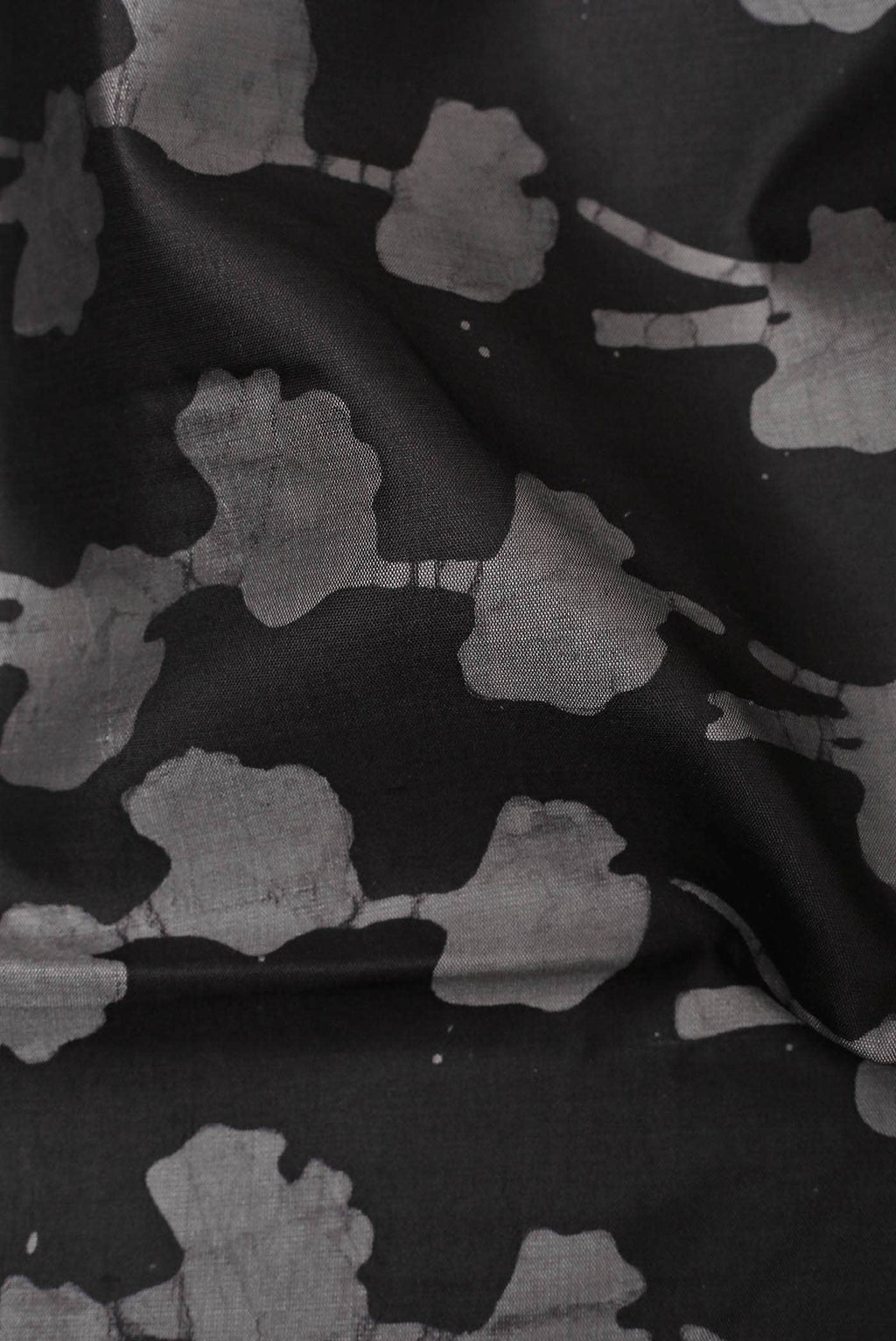 Black Printed Silk Saree